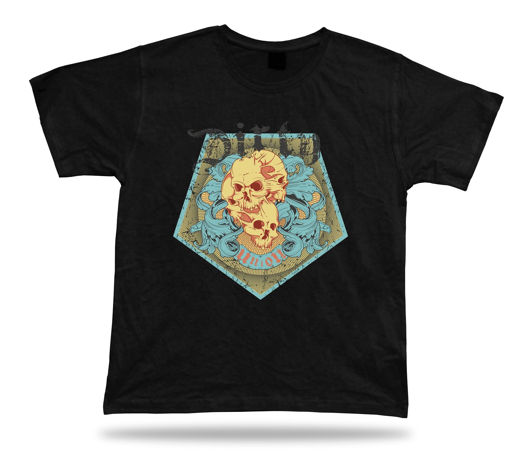 Camiseta Camiseta Cumpleaños Regalo Idea Unión Sucia Calaveras Emblam Mal Floral Goo - Imagen 2 de 8