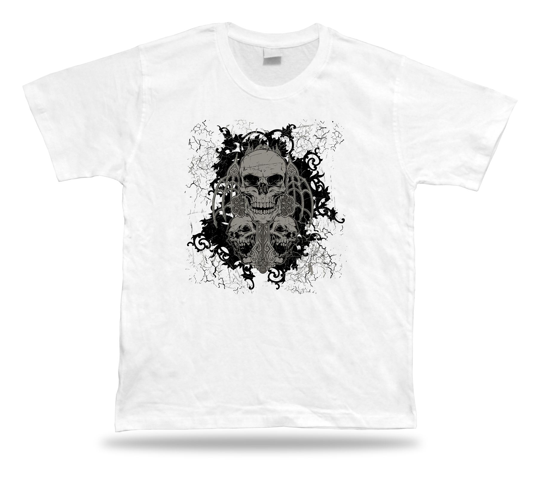 Tshirt Tee Shirt Birthday Gift Idea No Faith Skull Death Gothic Creepy Weird - Picture 8 of 8