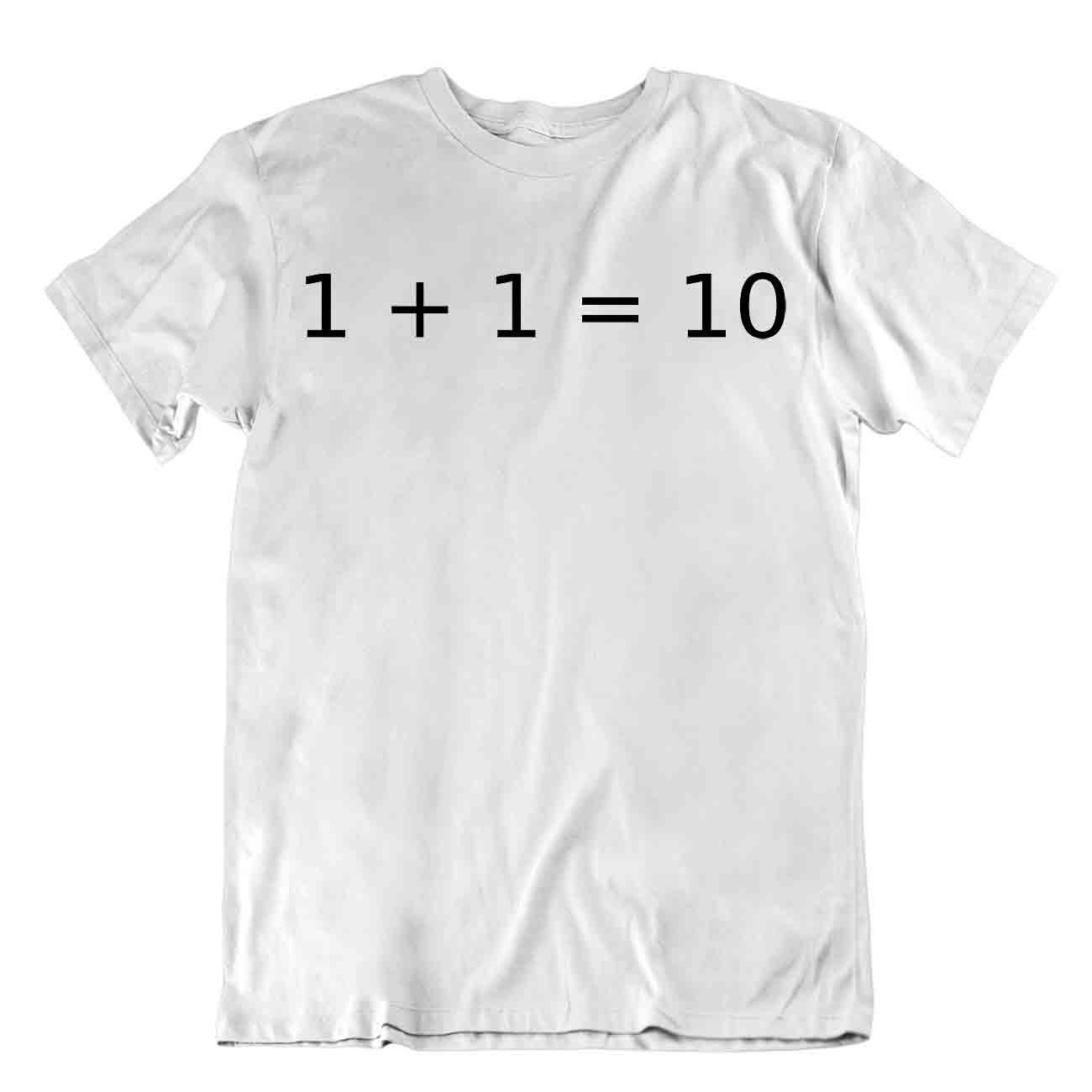 Drôle Binar Tshirh Programmeur T-Shirt Humour Comique Tee 1+1 Chemise - Picture 8 of 8