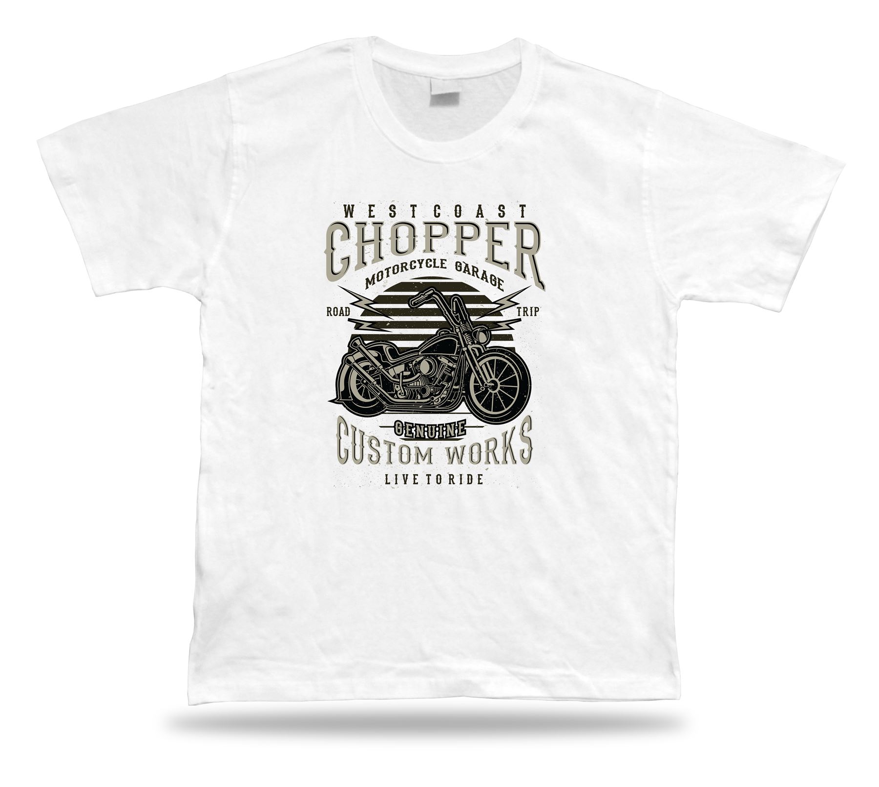 Chopper motorcycle garage, Live to ride vintage t shirt tee design gift apparel - Picture 8 of 8