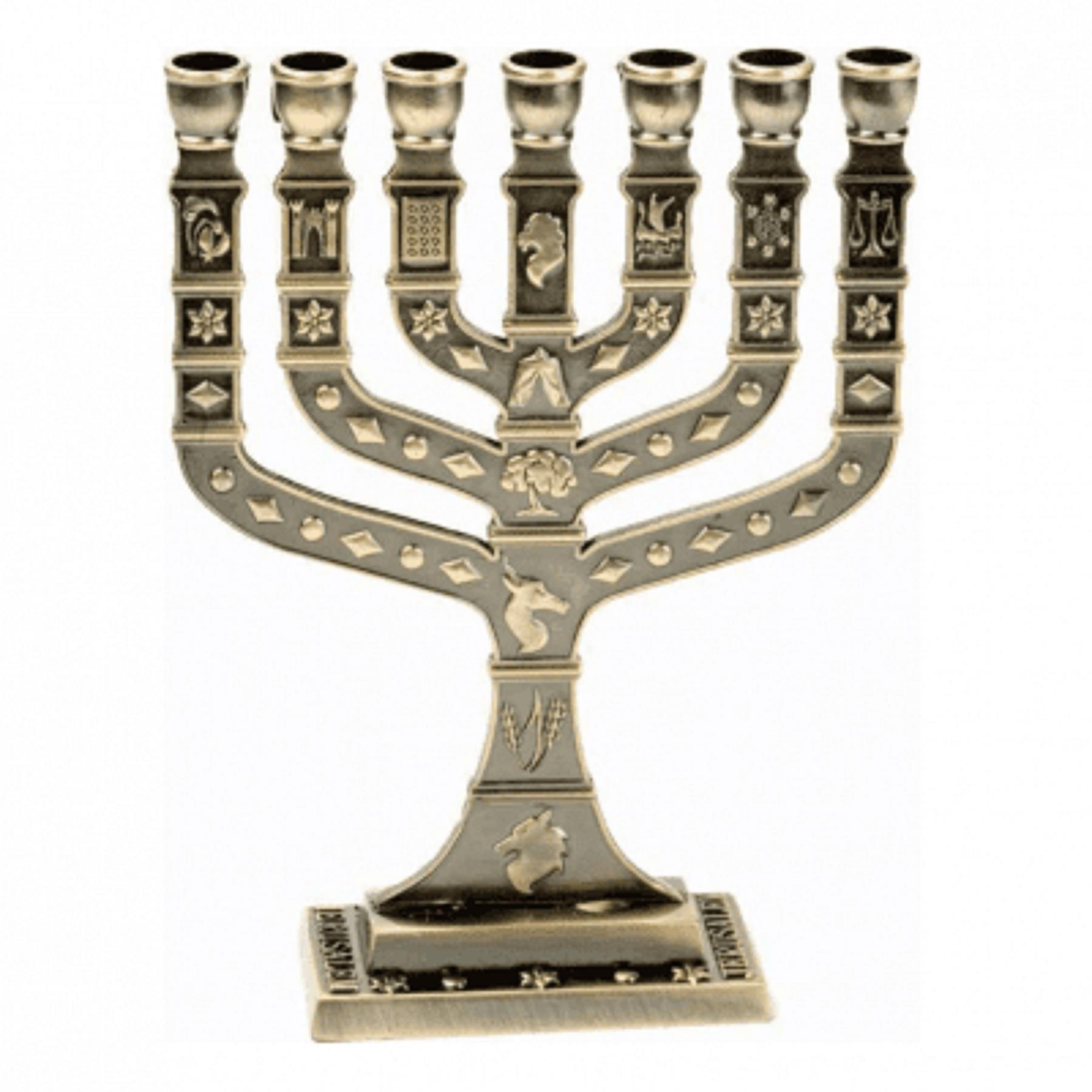 12 Tribes Jerusalem Israel 7 Branch Menorah Judaica Holyland souvenir Gift