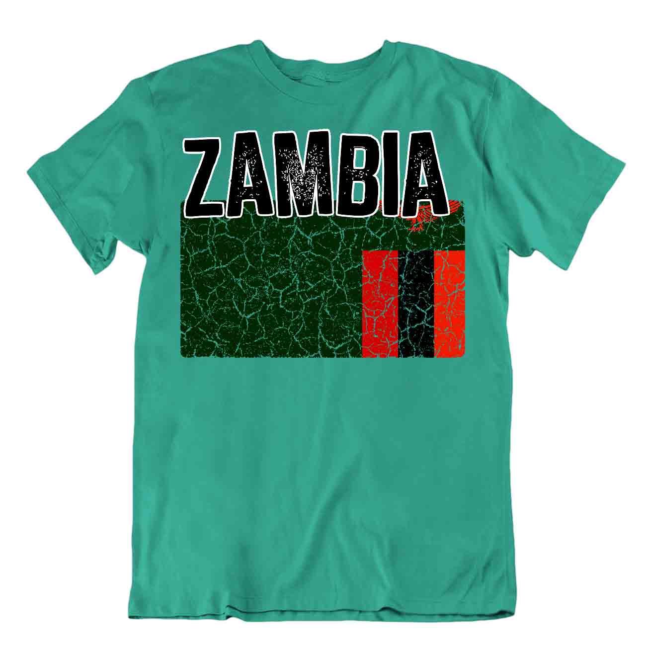 Flag T-Shirt Zambia Fashion Country Souvenir Gift Tee Pride logo - Picture 4 of 8