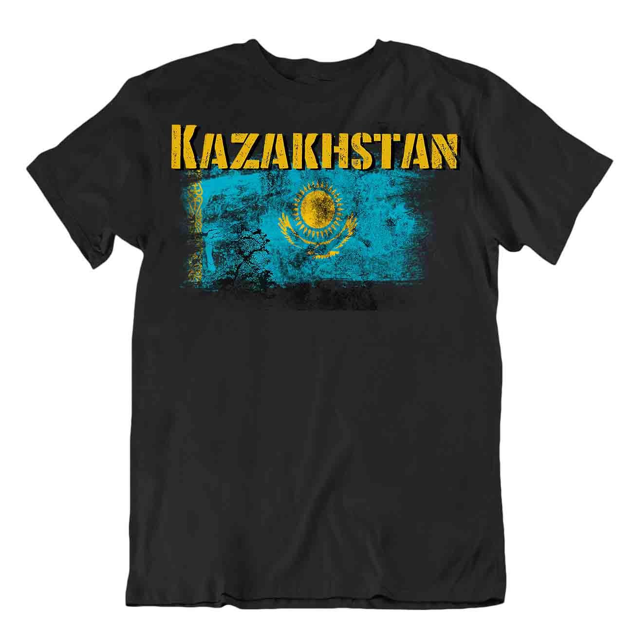 Camiseta Kazajstán Banderas Pieza en T Viaje Recuerdos Blusa Té Kazajstán Flag Tops - Imagen 4 de 43