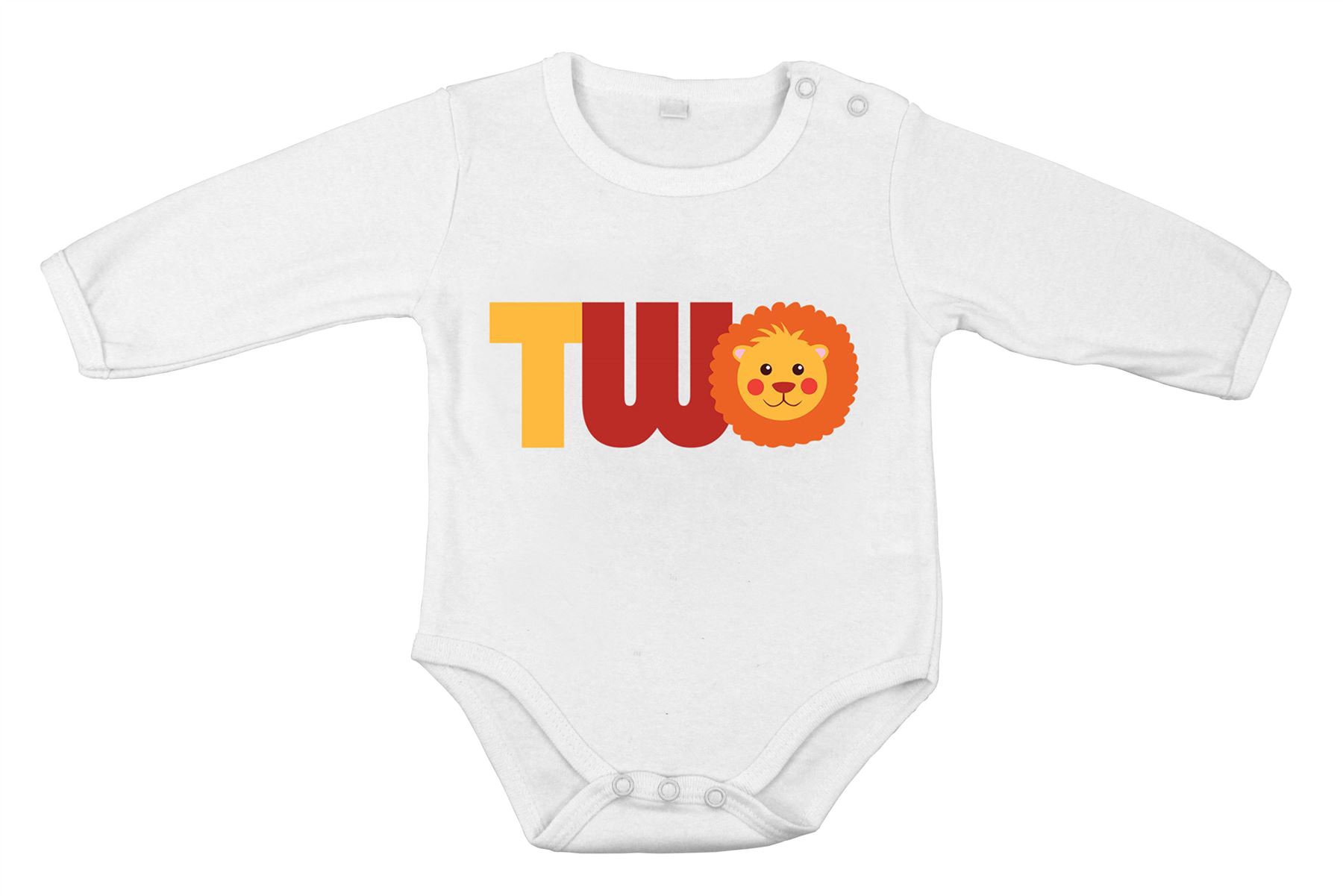 Idée cadeau 2e anniversaire TWO body pur coton pour bébé Lion longues manches - Picture 4 of 6