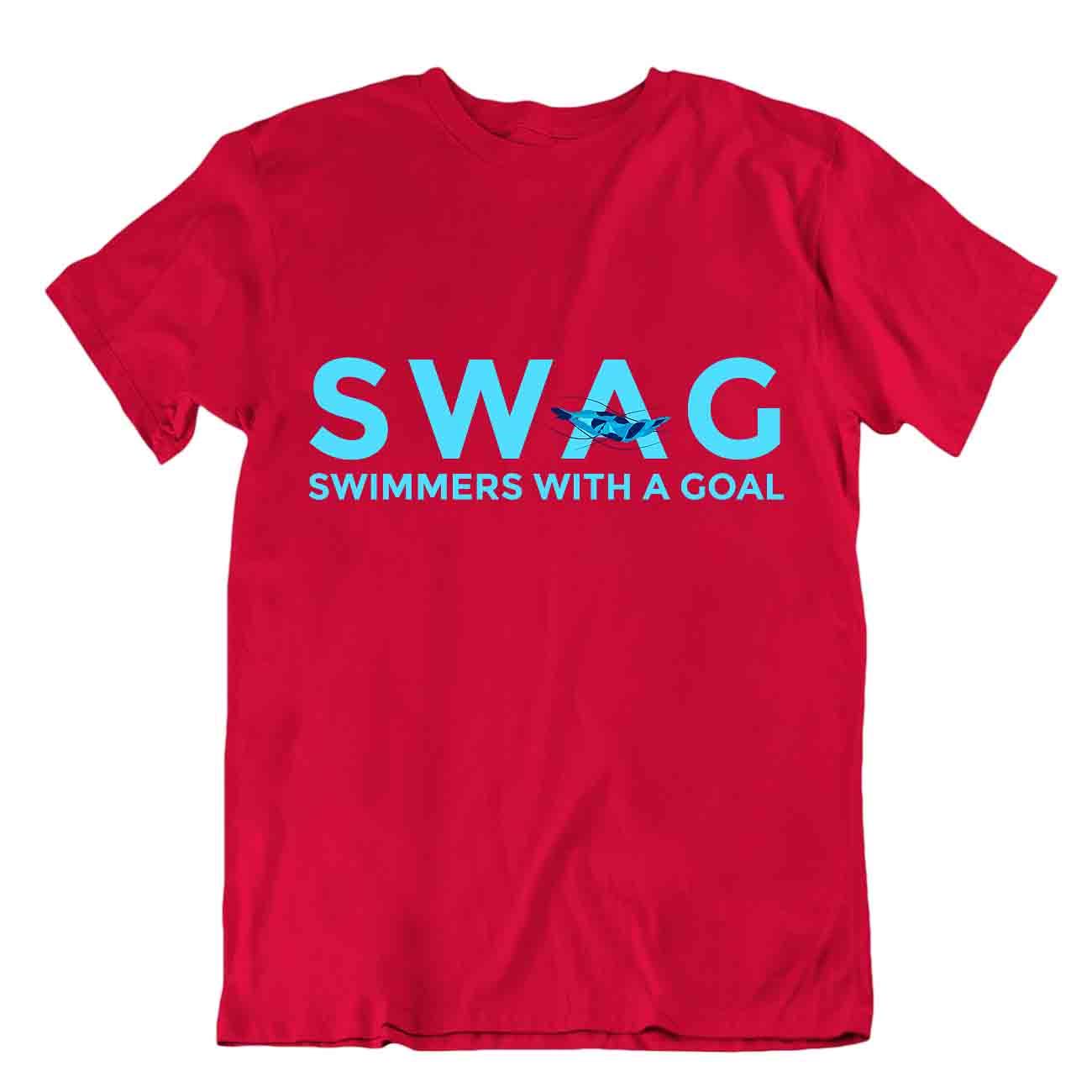 Swimming With A Goal T-SHIRT Swag TEE Modern SHIRT Elegant Sports