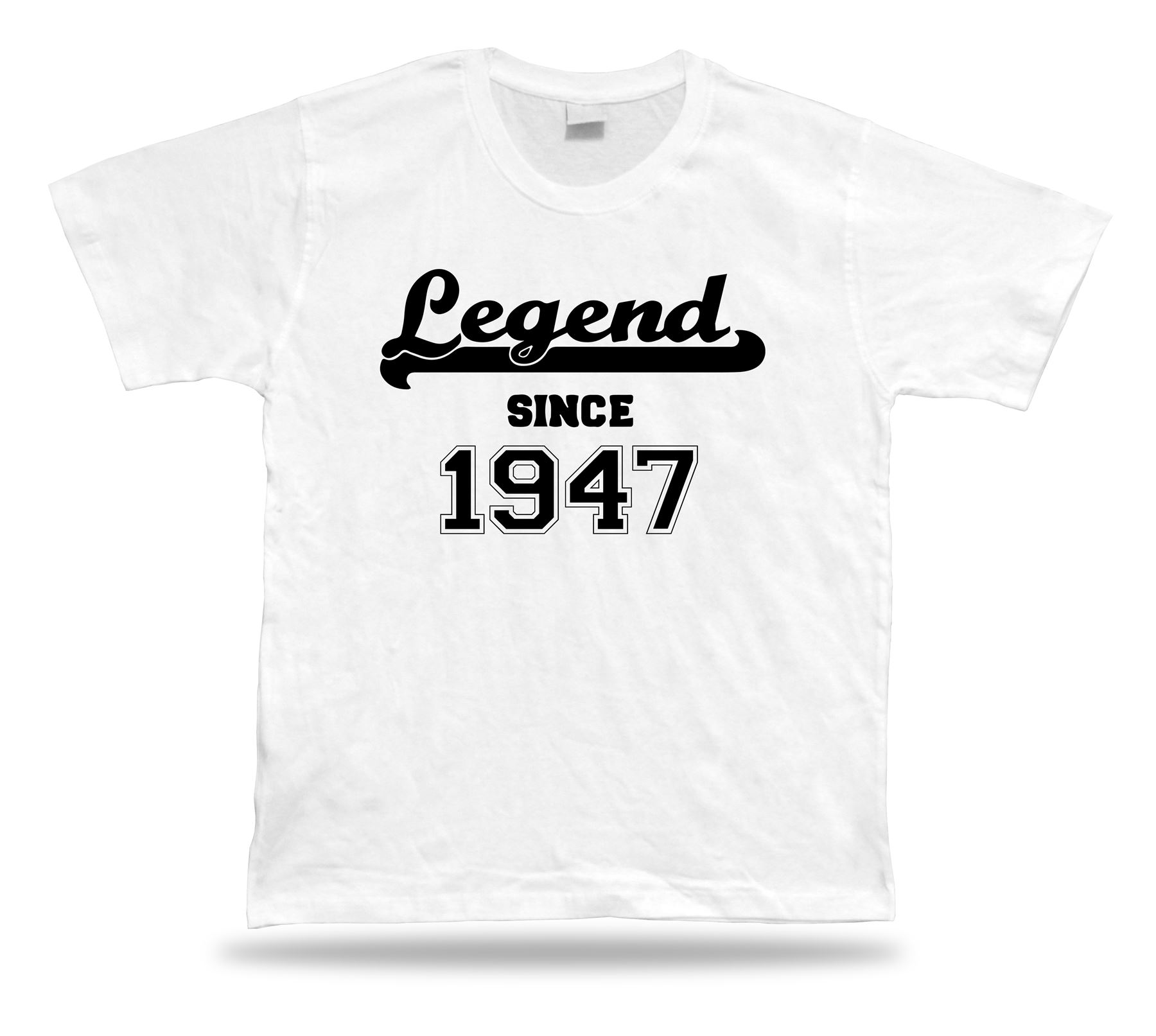 T shirt maglietta stampata leggenda dal 1947 buon compleanno idea regalo unisex - Foto 8 di 8