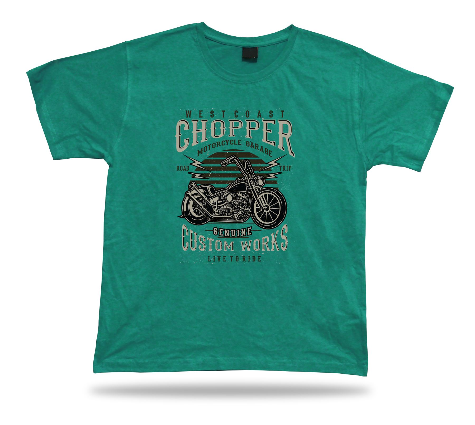Chopper motorcycle garage, Live to ride vintage t shirt tee design gift apparel - Picture 4 of 8