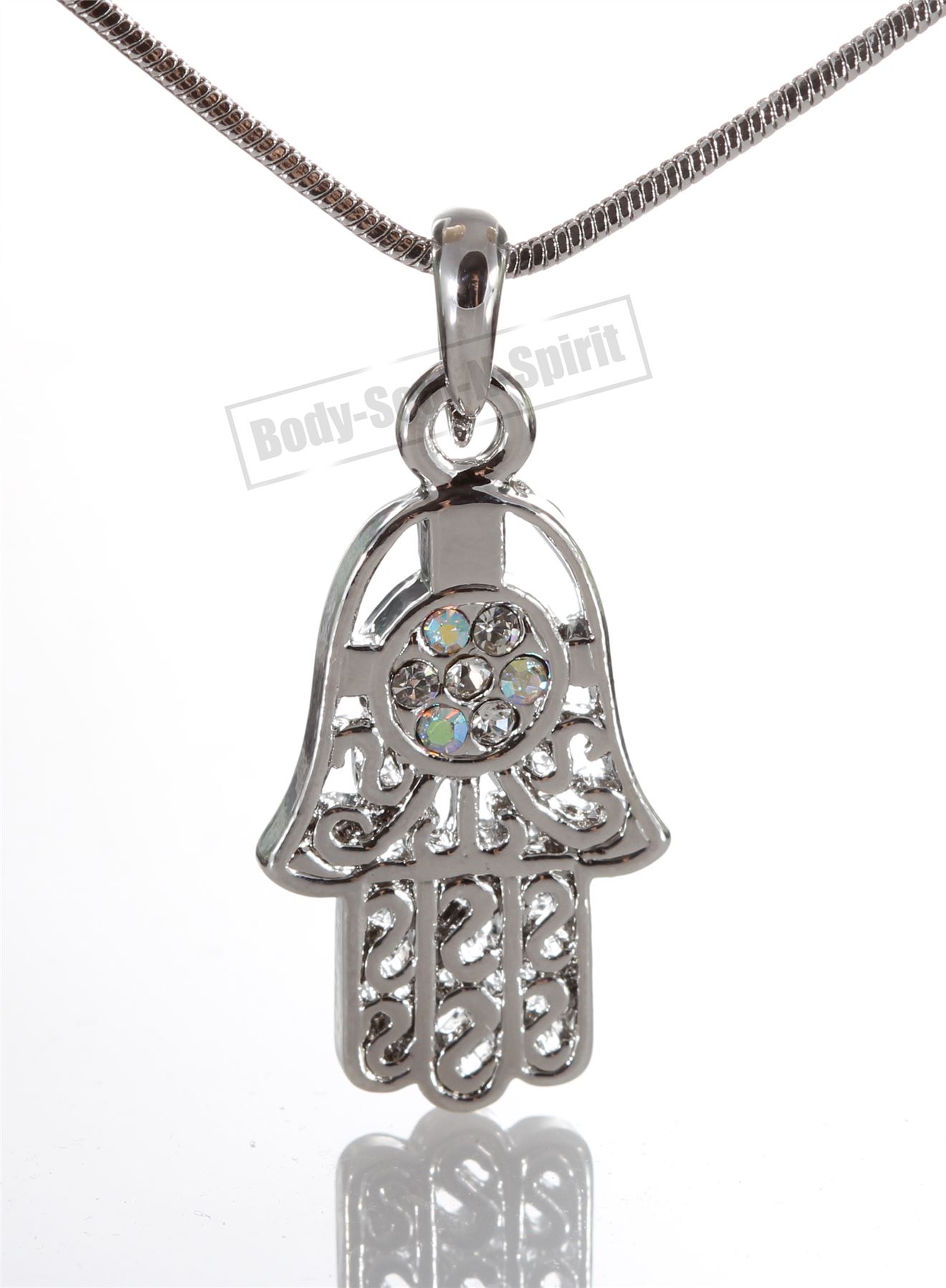 Jewish Floral lucky charm Hamsa Necklace Silver Plated Pendant Judaica Kabbalah eBay