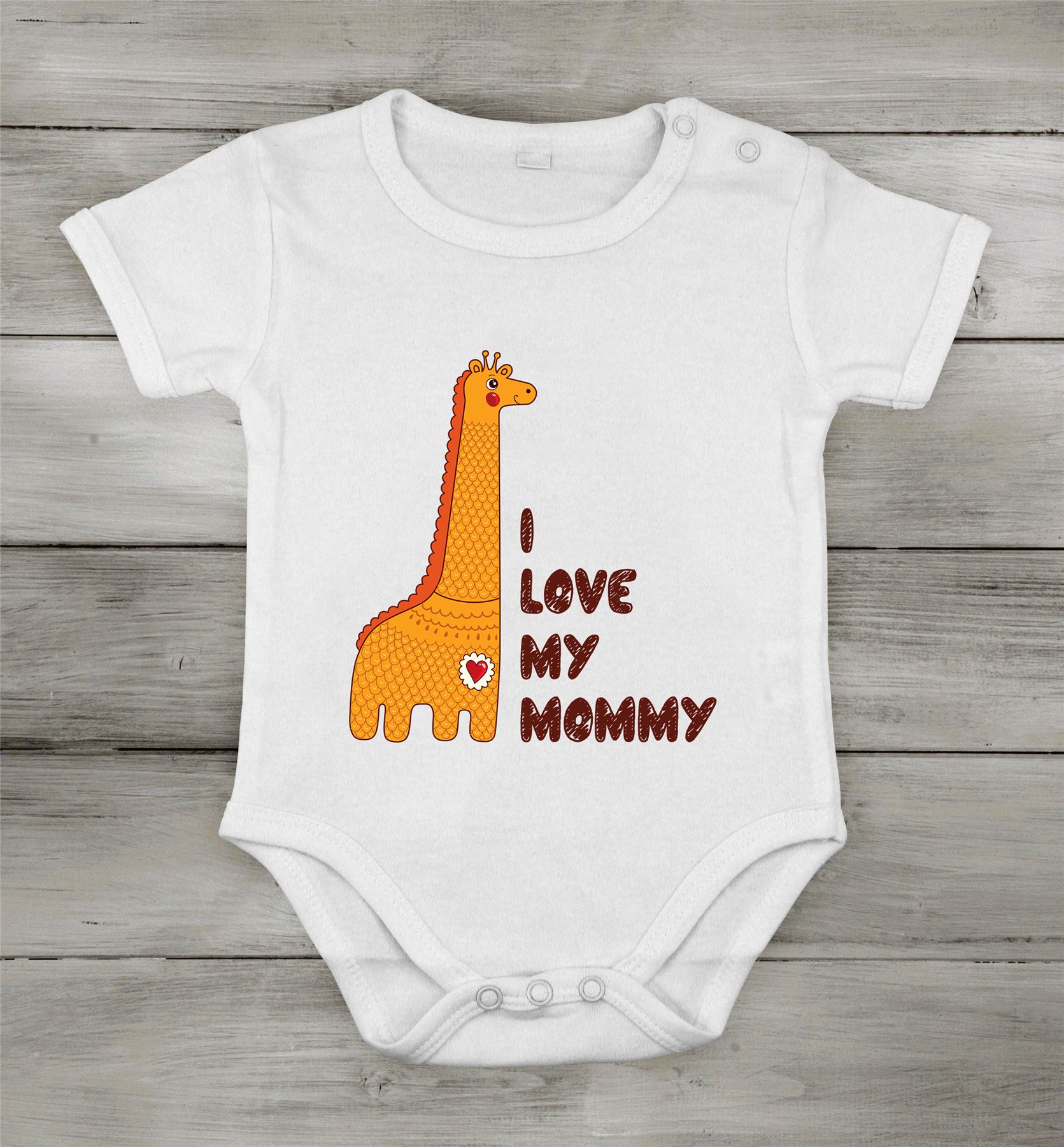 I love My Mommy safari jirafa divertido lindo mono recién nacido algodón - Imagen 5 de 5