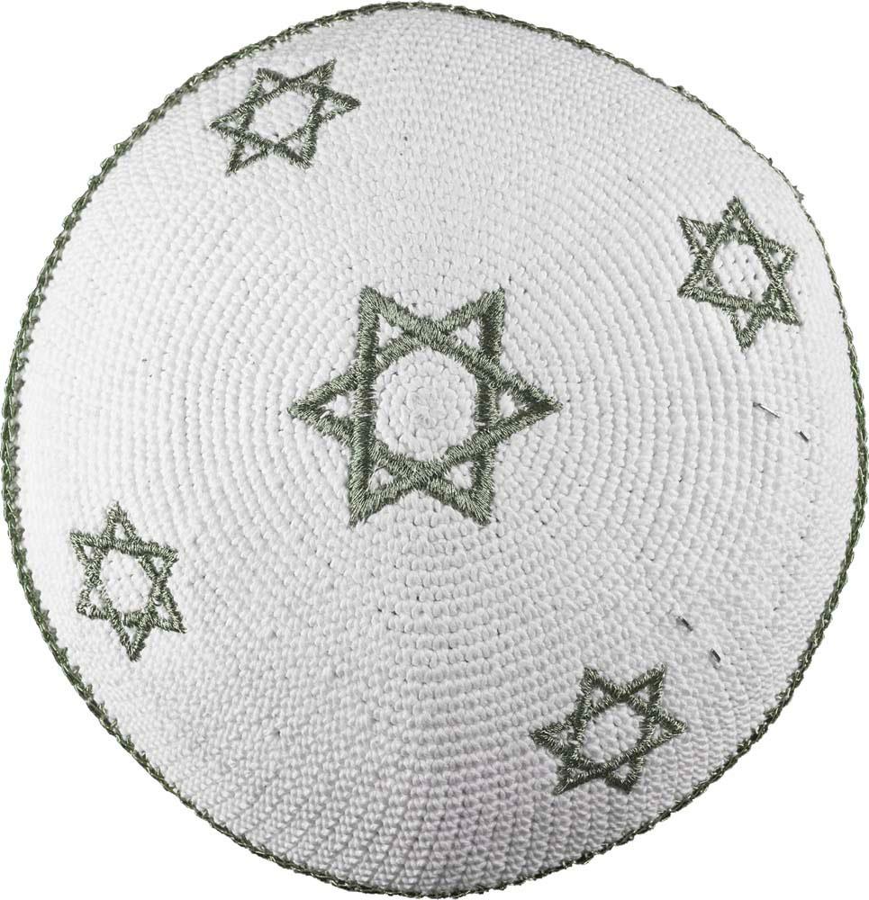 Estrella de David cúpula sagrada Yarmulke tejido tribal judío gorro kipá - Imagen 4 de 4