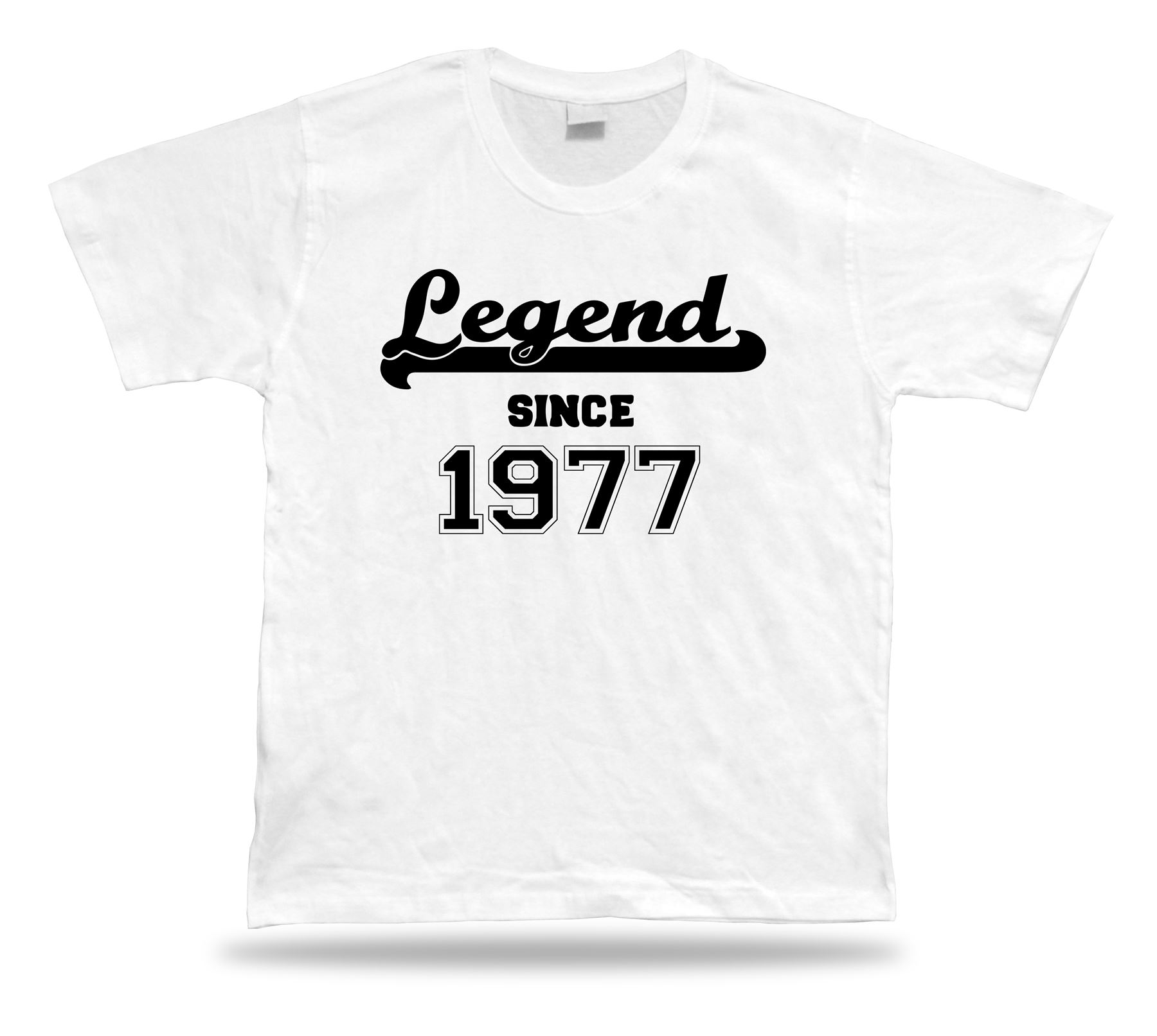 T-shirt imprimé tee Legend depuis 1977 heureux anniversaire idée cadeau unisexe - Imagen 8 de 8