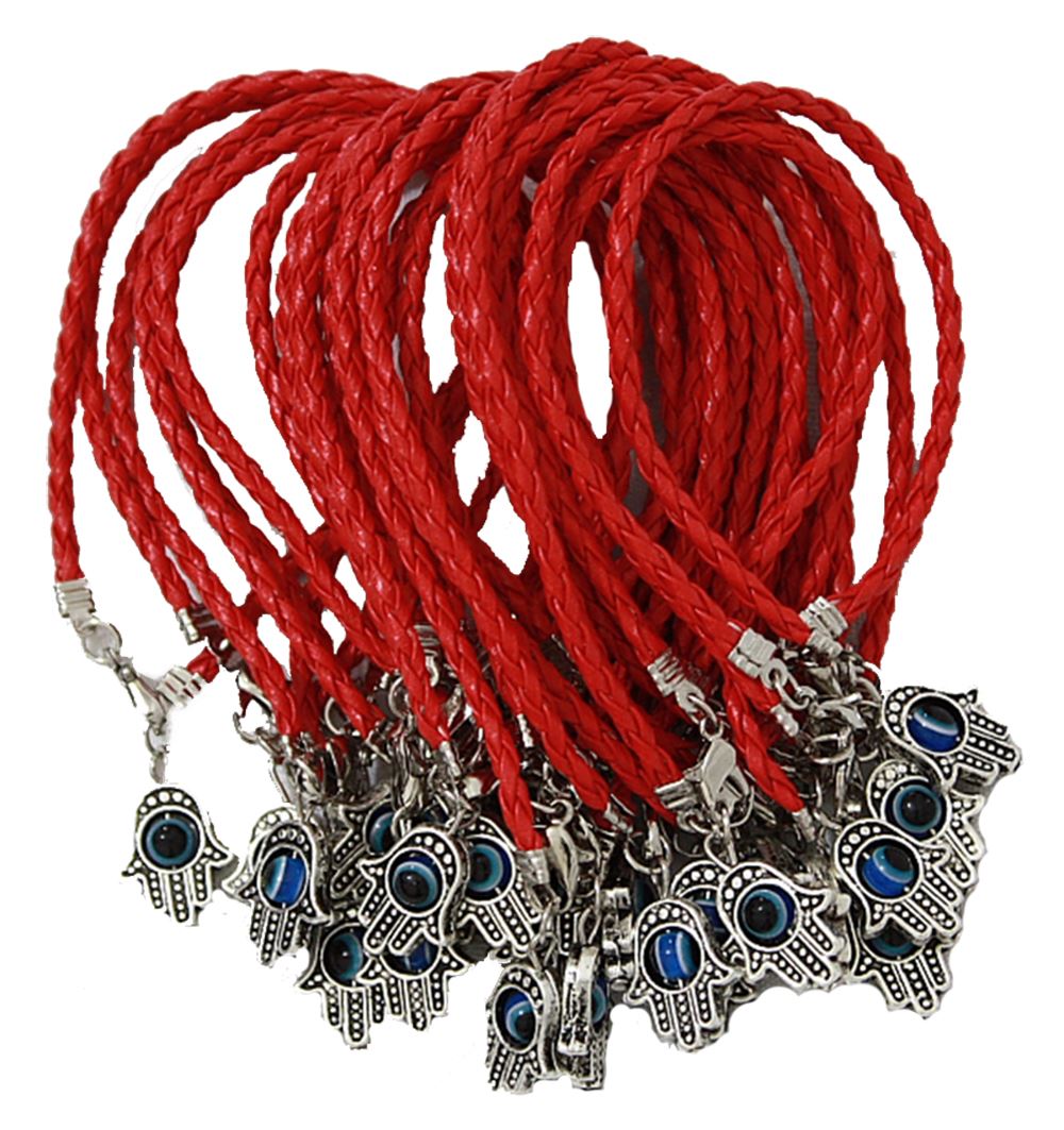 Lotto Hamsa Corda Mano Rosso Malocchio Fortunato Bracciali Spirituali Protezione Successo - Foto 7 di 9