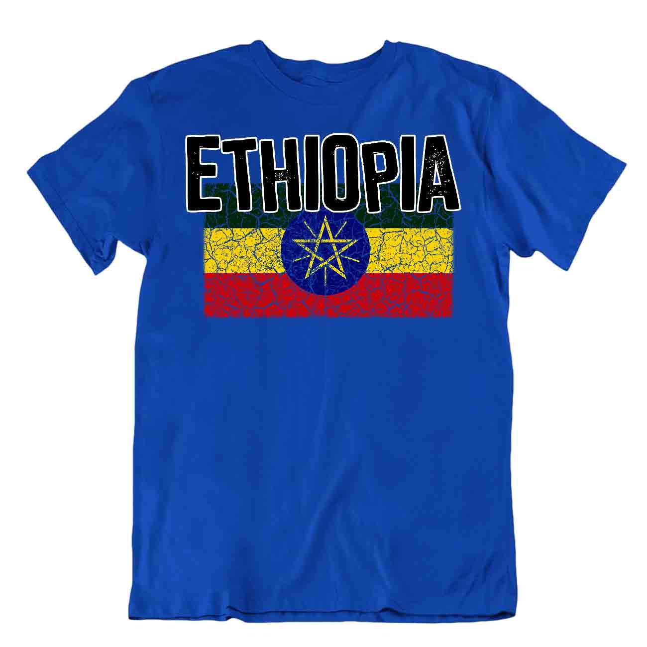 Flag T-Shirt Ethiopia Fashion Country Souvenir Gift Tee Pride logo