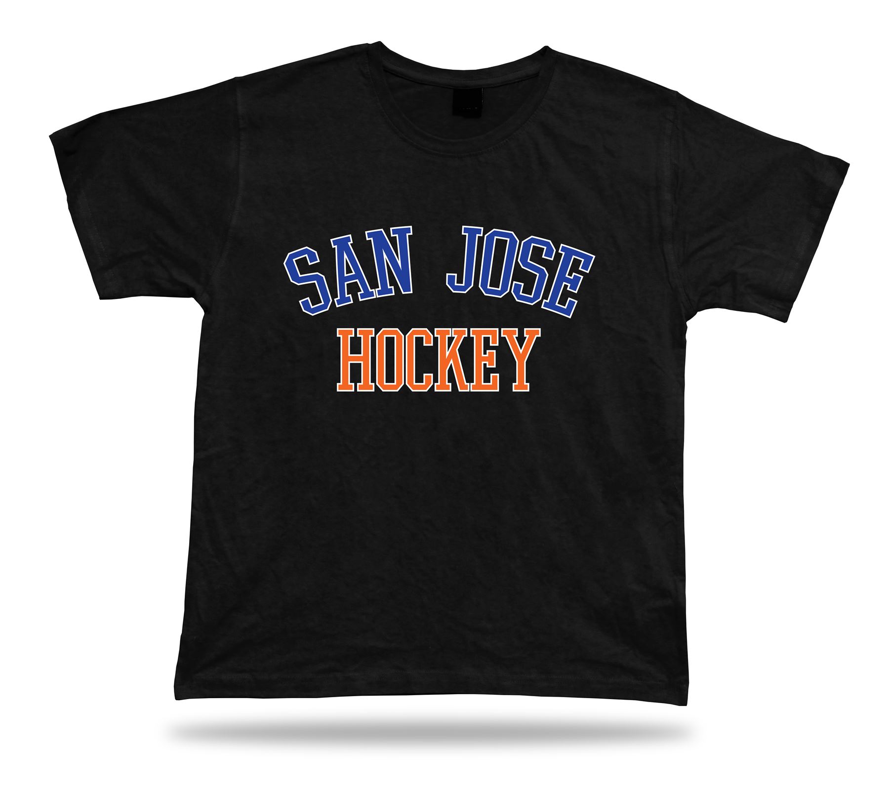 SAN JOSE HOCKEY t-shirt tee blue black white orange SJ USA ice apparel winter - Picture 2 of 8
