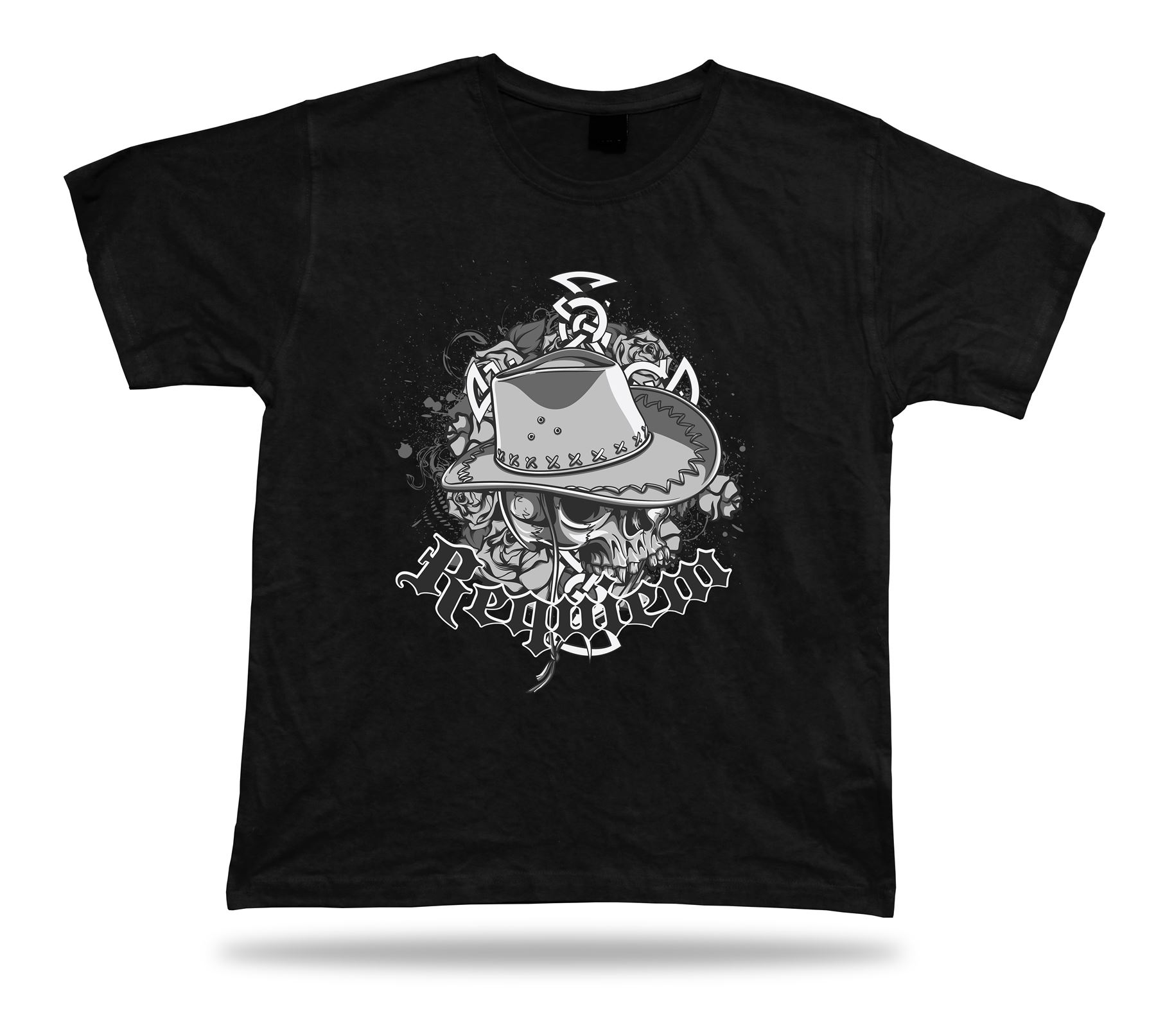 Requirem Cowboy Wilder Westen Totenkopf Humor T-Shirt Tee besondere Kleidung Cartoon Geschenk - Bild 2 von 8