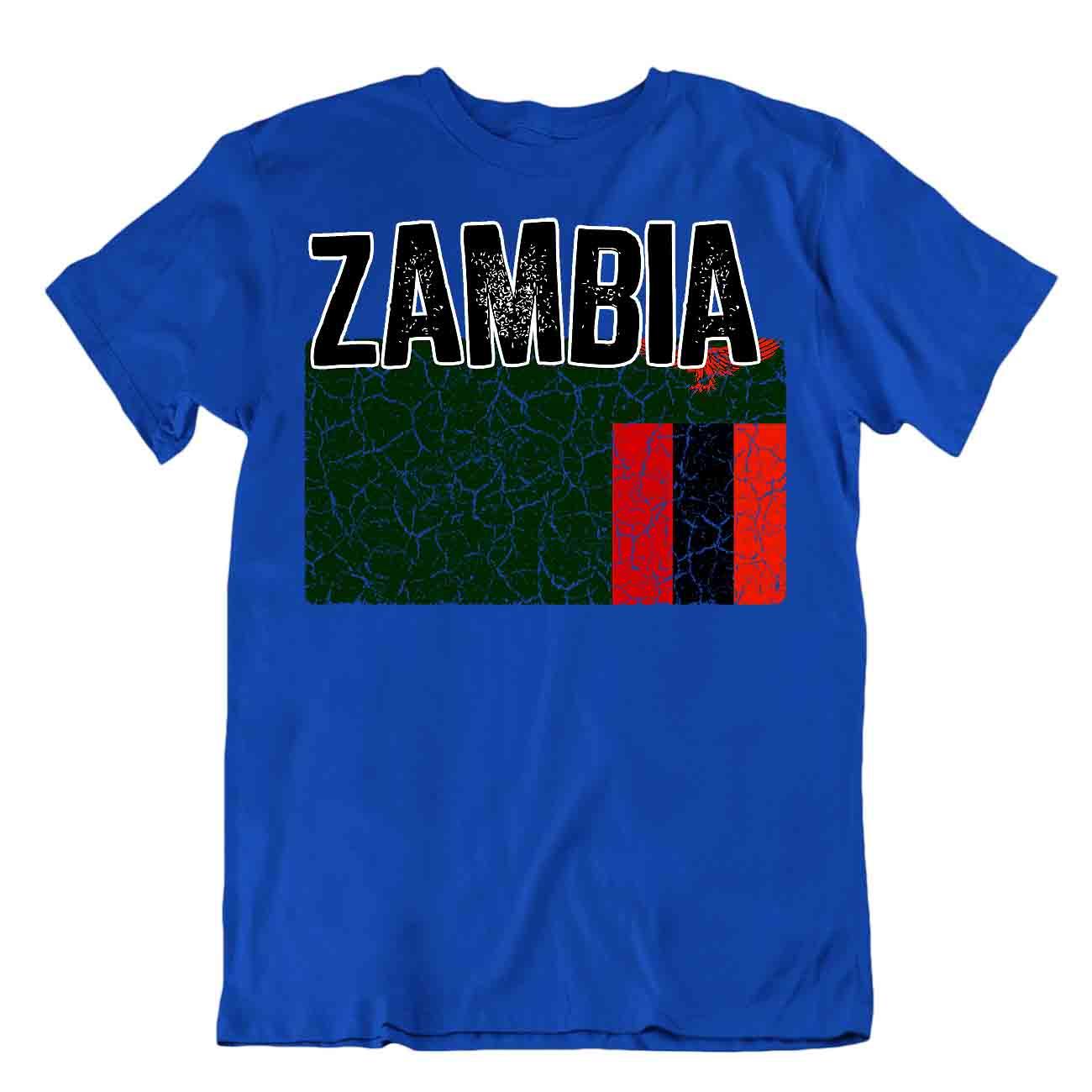 Flag T-Shirt Zambia Fashion Country Souvenir Gift Tee Pride logo - Picture 3 of 8