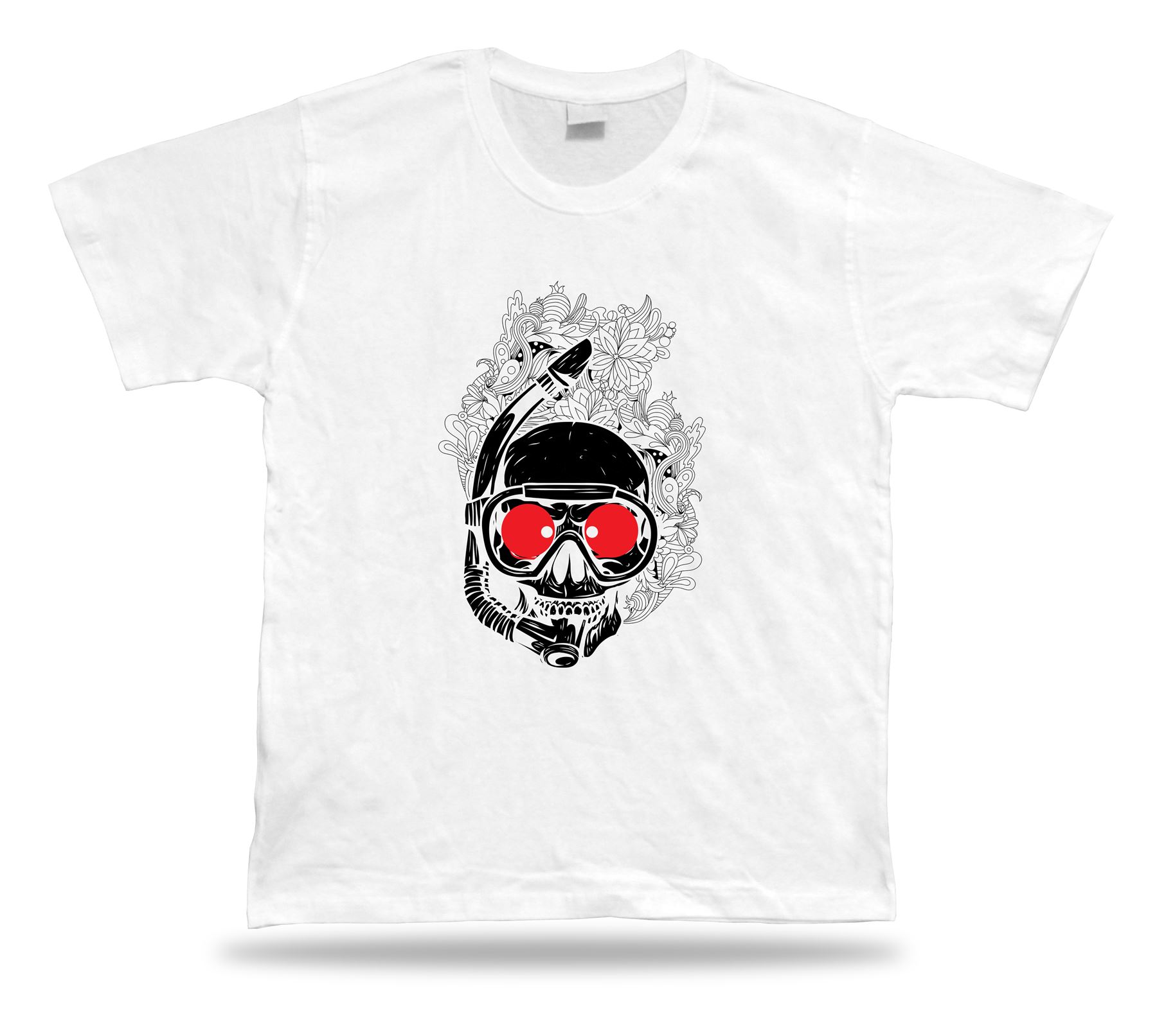 Skeleton Snorkeling Gear Moster Floral awesome tshirt design special gift tee - Picture 8 of 8