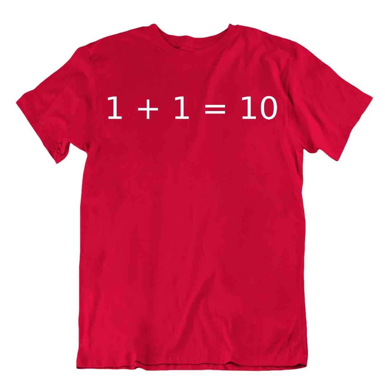Drôle Binar Tshirh Programmeur T-Shirt Humour Comique Tee 1+1 Chemise - Picture 7 of 8