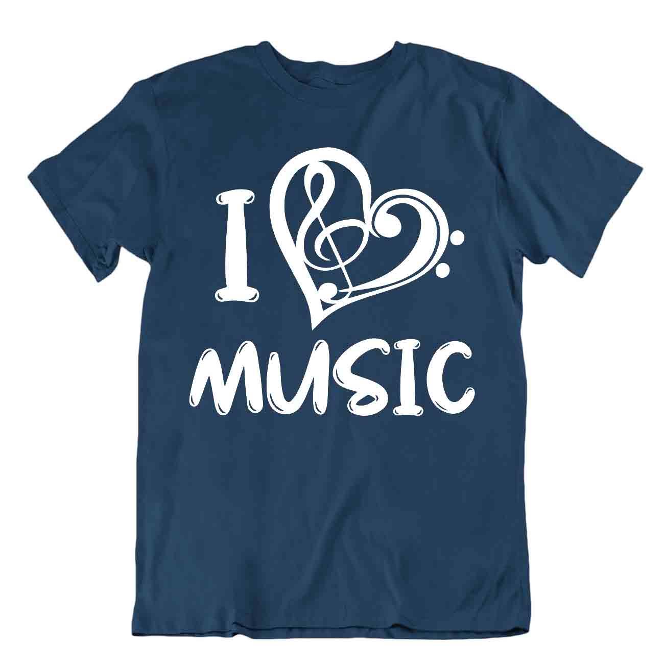 I Love Music Tshirt Best Girlfriend Gift T-Shirt Lovely Special Cool Design - Picture 6 of 8