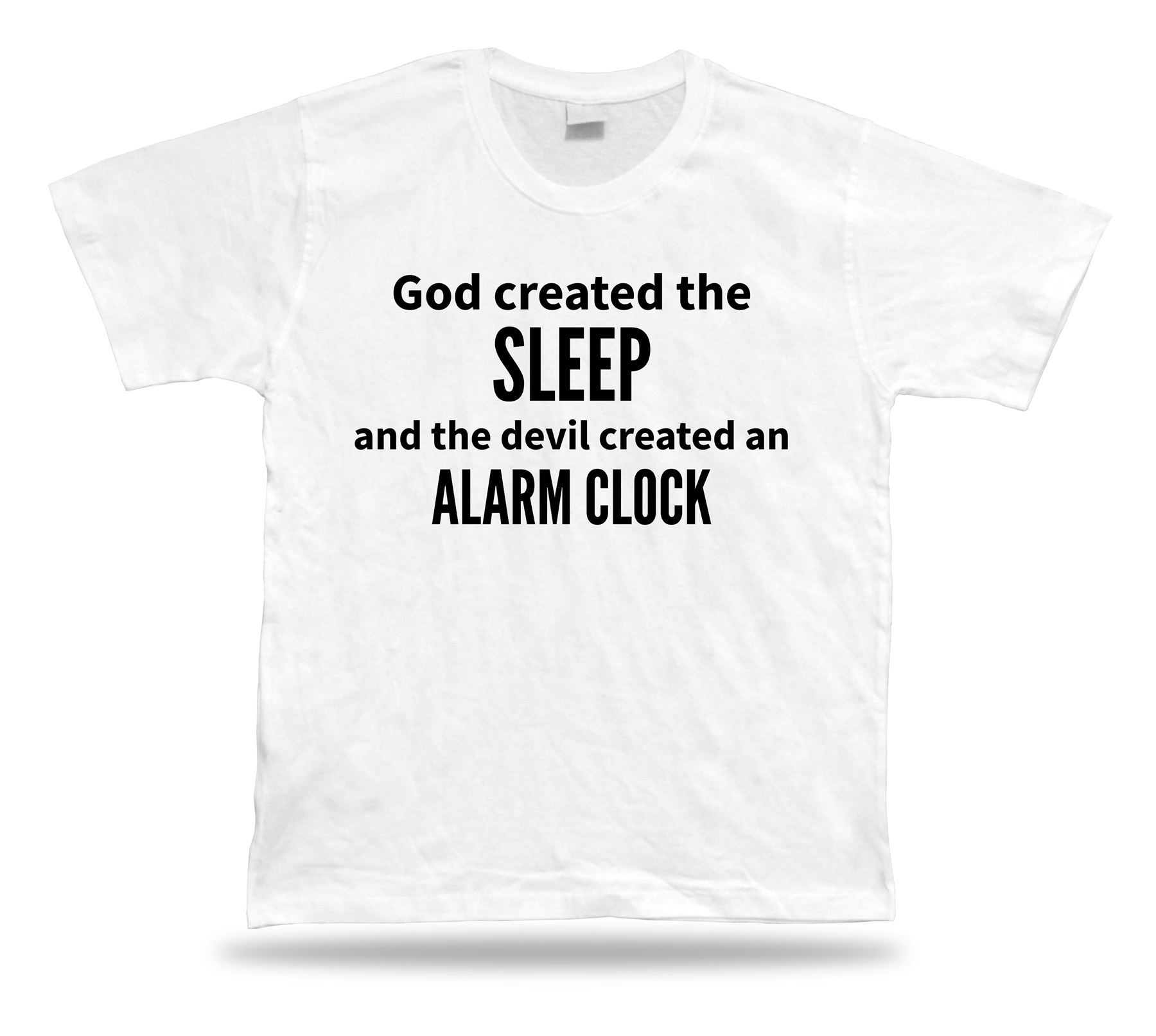 Camiseta Camiseta Camiseta Idea de Regalo de Cumpleaños Cita Divertida Dormir Diablo Reloj Despertador Clásico - Imagen 5 de 7
