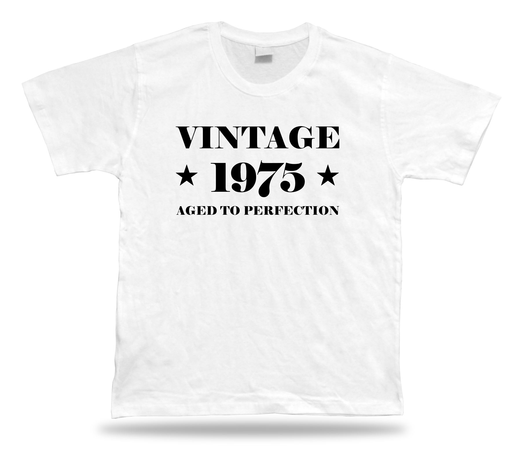 Printed T-shirt tee vintage 1975 aged happy birthday present gift idea original - Picture 8 of 8