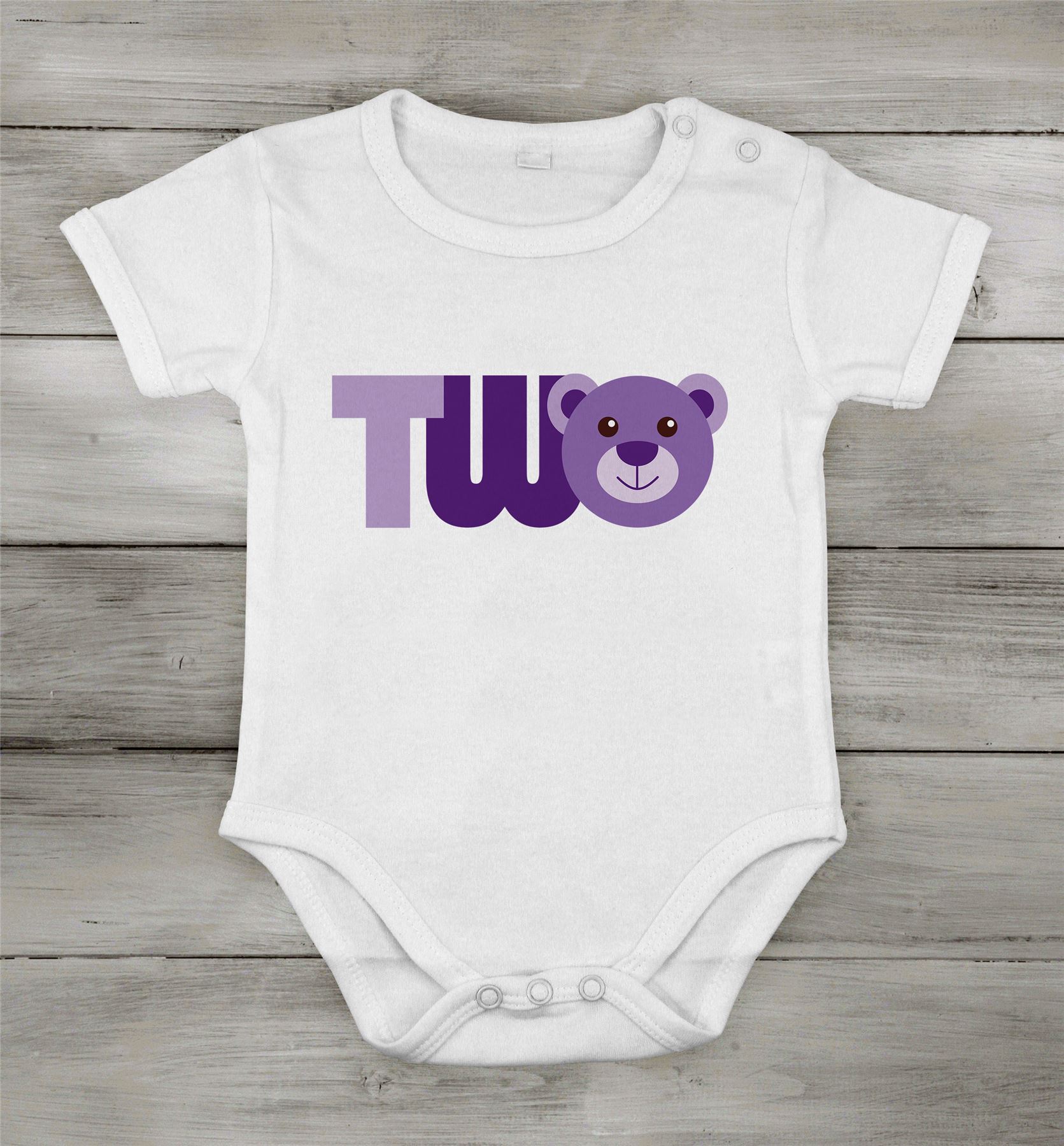 Dos Cumpleaños Bebé Nacido Panda Algodón Idea Especial Unisex Body Ducha - Imagen 5 de 5