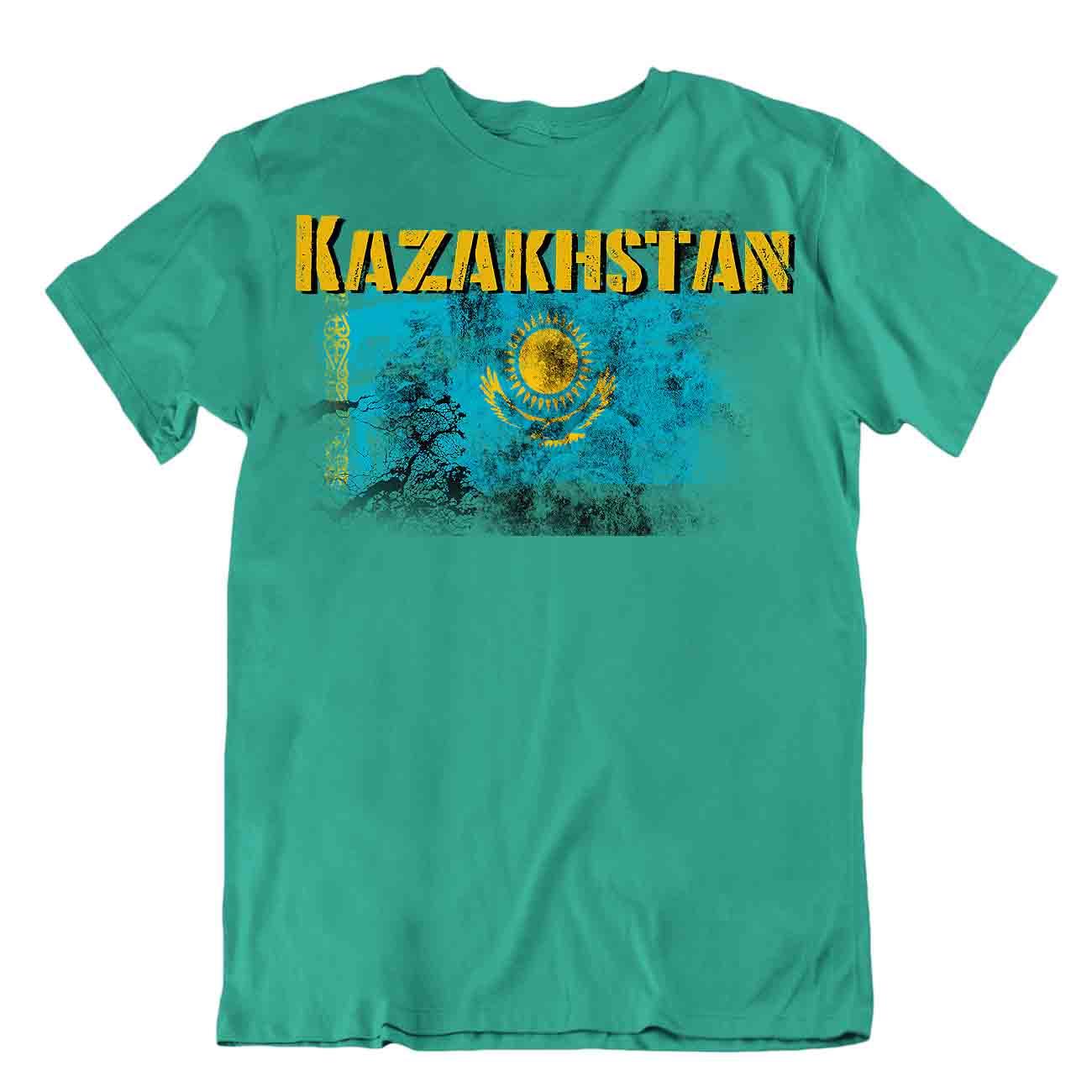 Camiseta Kazajstán Banderas Pieza en T Viaje Recuerdos Blusa Té Kazajstán Flag Tops - Imagen 25 de 43