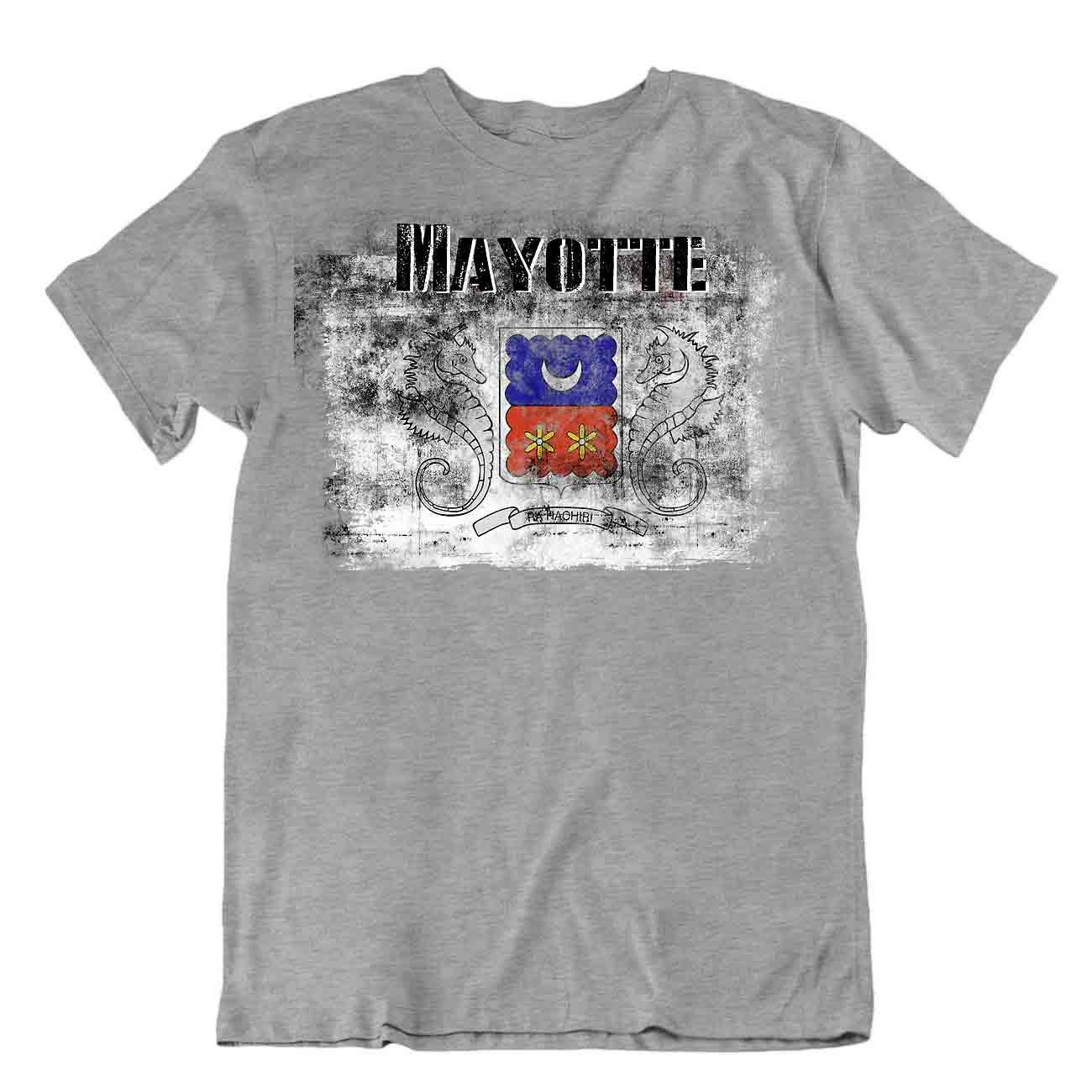 Mayotte flag Tshirt T-shirt Tee top city map seahorses Basic TEXTILE gift - Picture 4 of 8