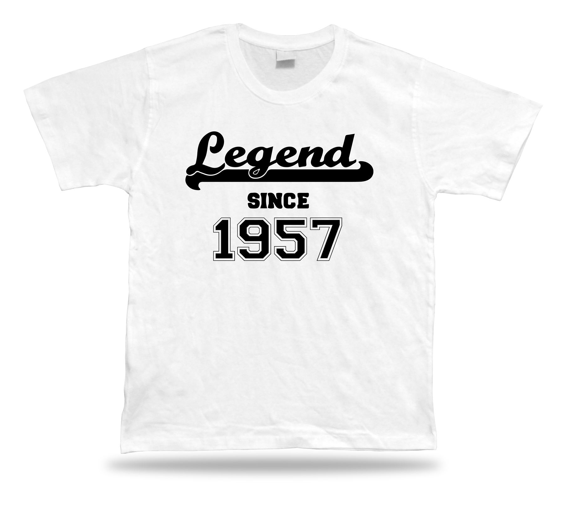 T-shirt imprimé tee Legend depuis 1957 heureux anniversaire idée cadeau unisexe - Imagen 8 de 8