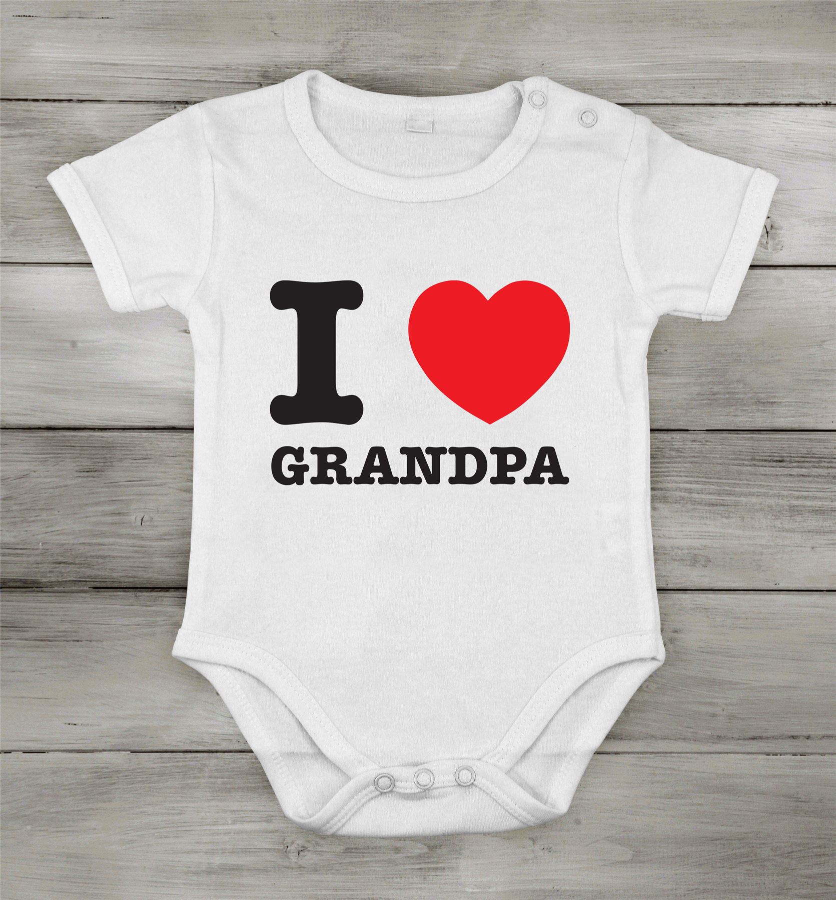 I love Grandpa best papá Divertido Lindo Bebé Crecimiento Recién Nacido Mono Algodón Cocina - Imagen 5 de 5
