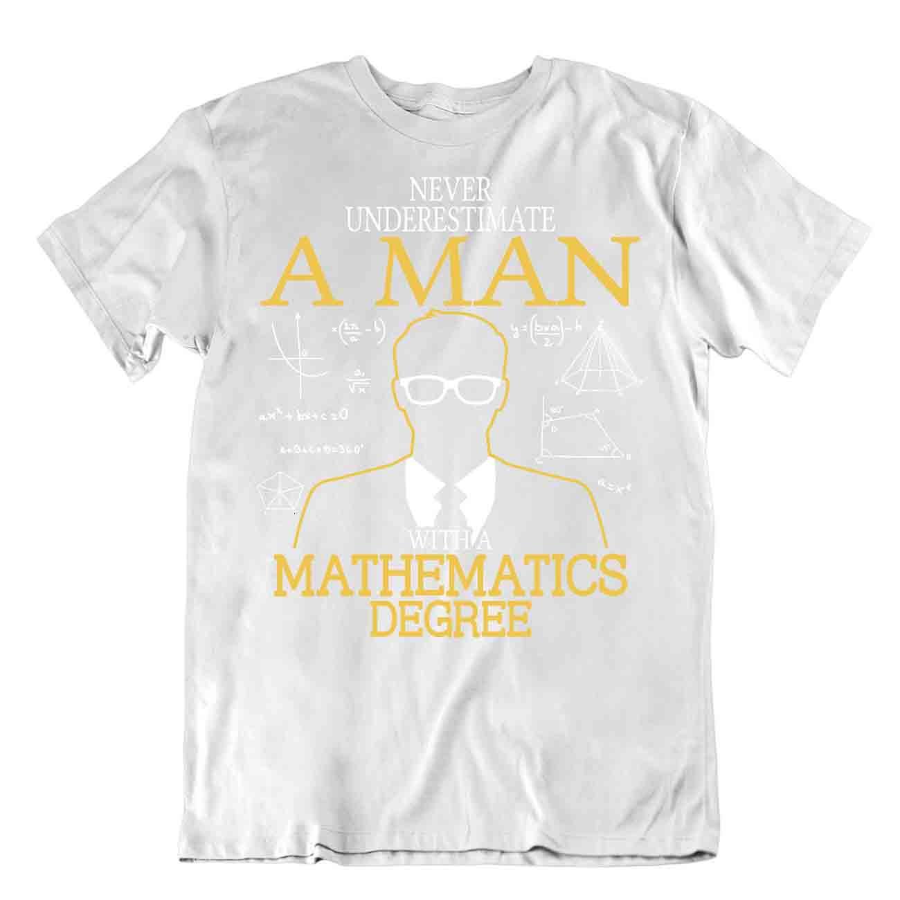 Mathematics Degree T-Shirt Geometry Pun Tee Science Teacher College Shirt - Picture 8 of 8