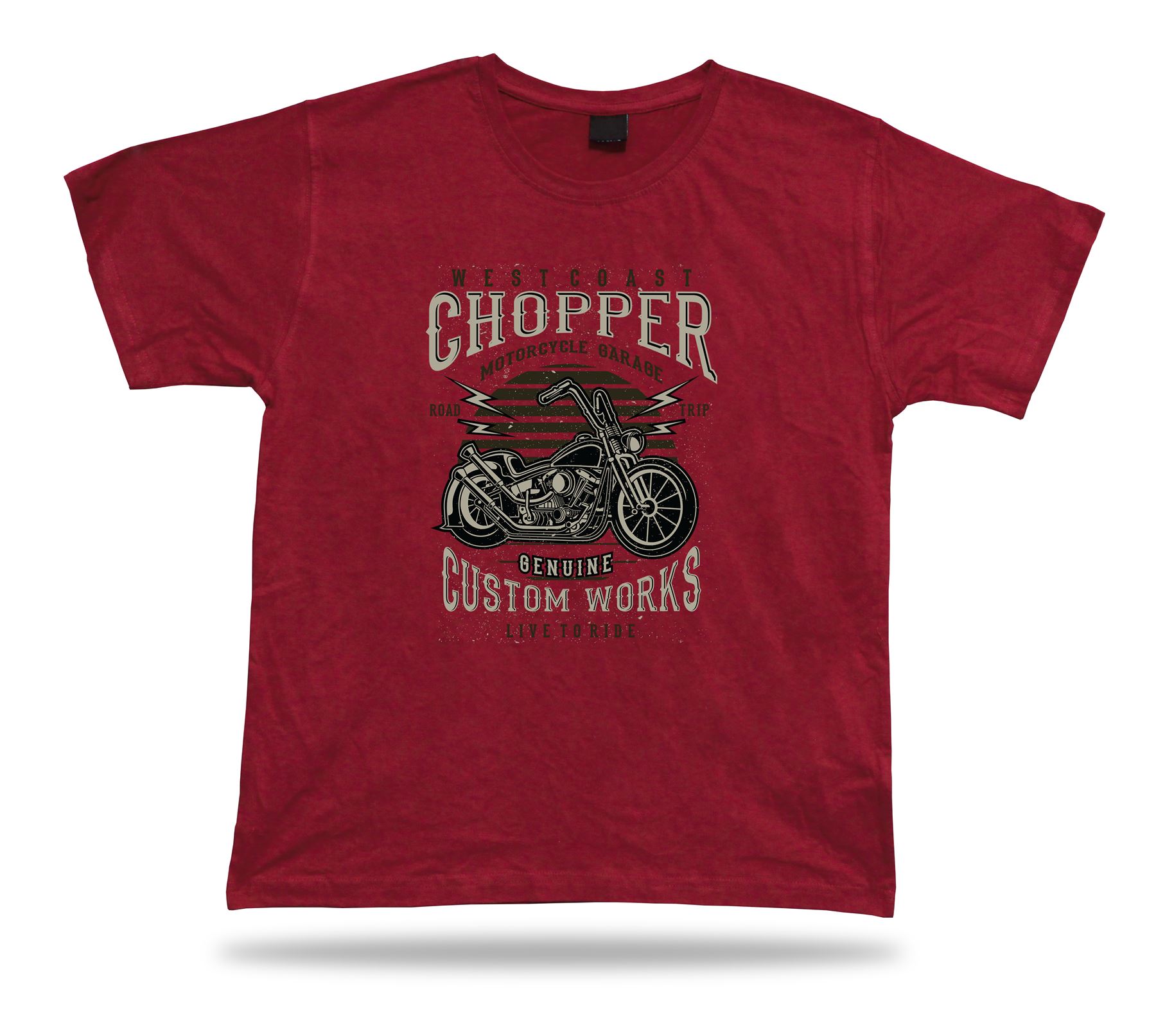 Chopper motorcycle garage, Live to ride vintage t shirt tee design gift apparel - Picture 7 of 8