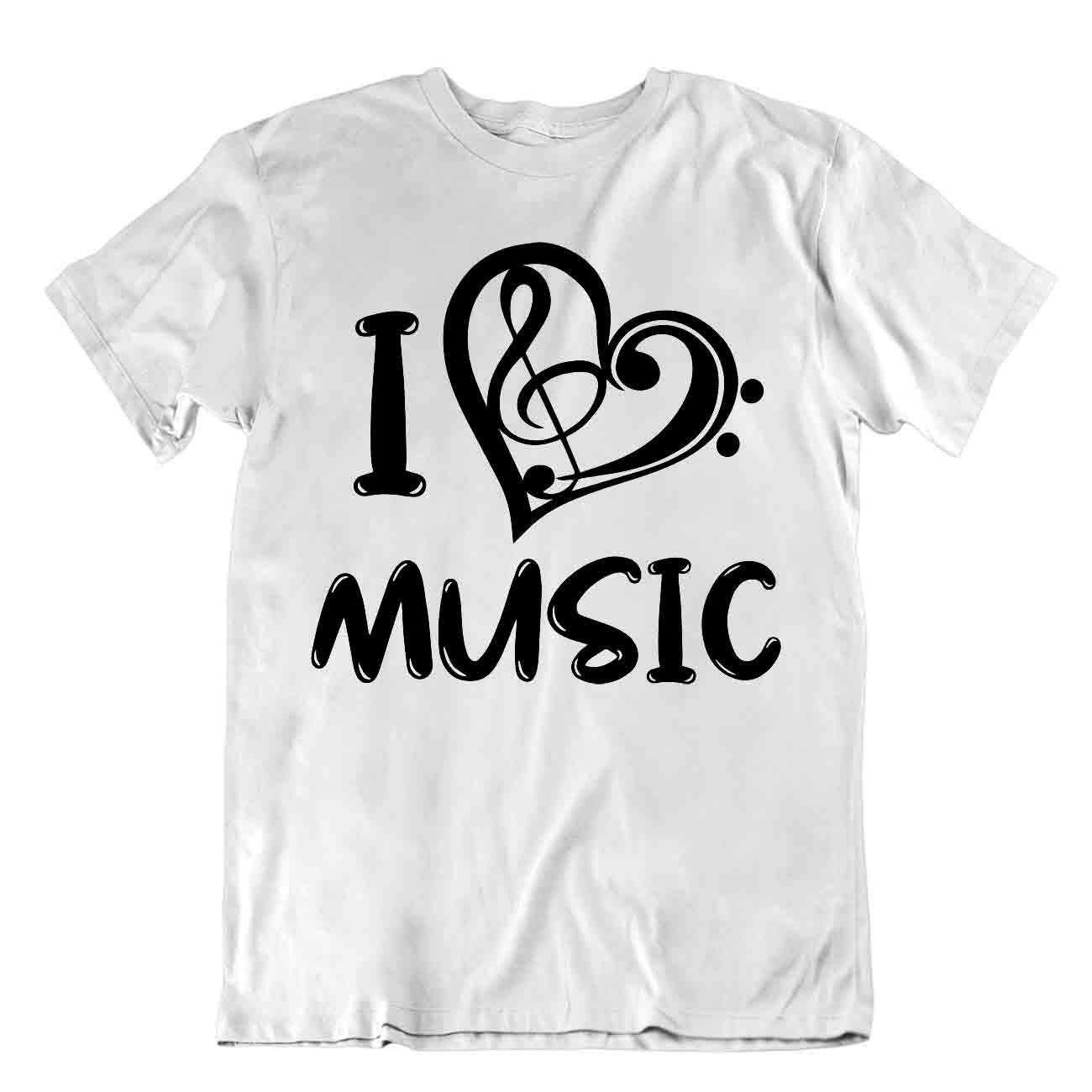 I Love Music Tshirt Best Girlfriend Gift T-Shirt Lovely Special Cool Design - Picture 8 of 8