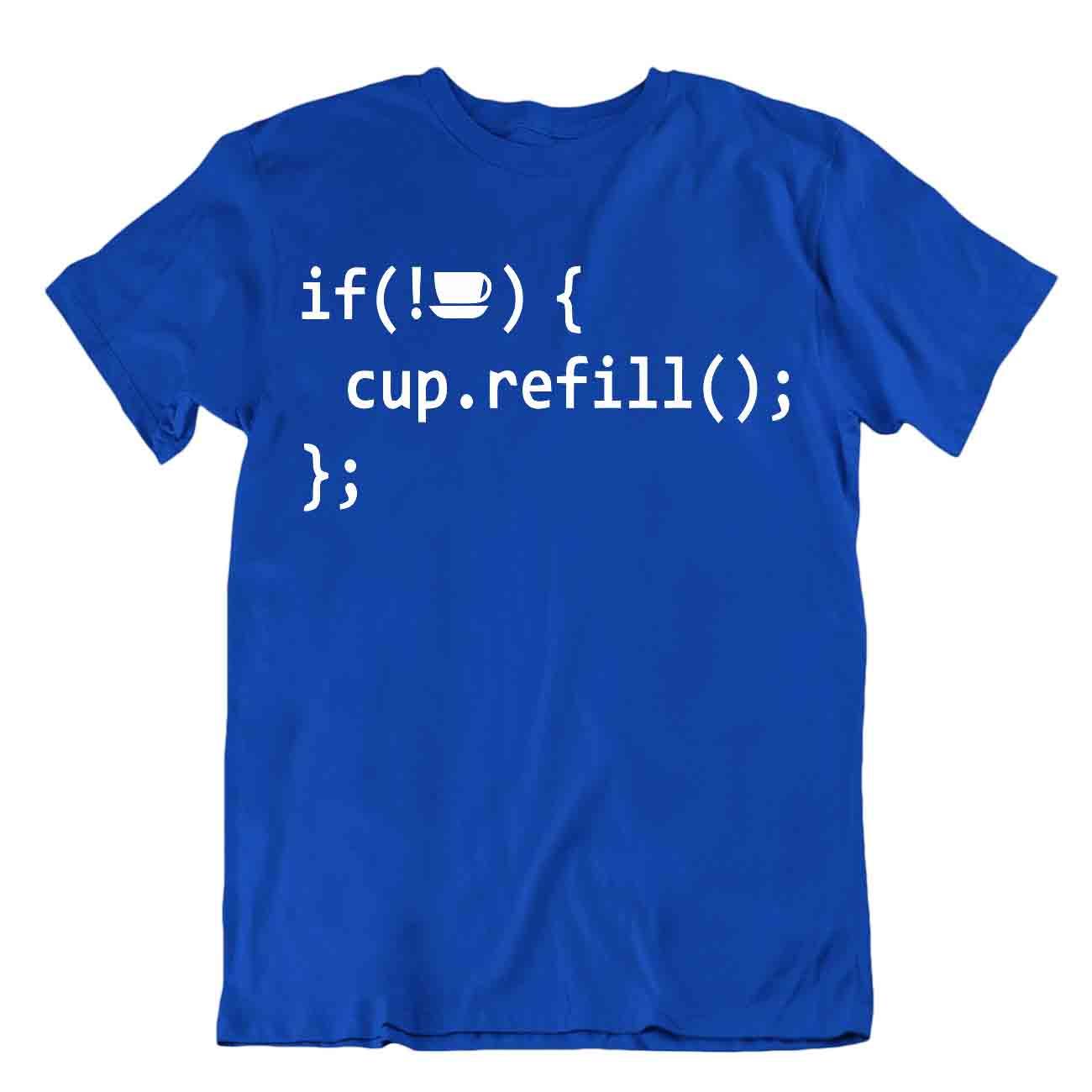 Llop Coffe Cup Recharge Tee Programmeur Langage Informatique T Chemise Génial - Picture 3 of 8