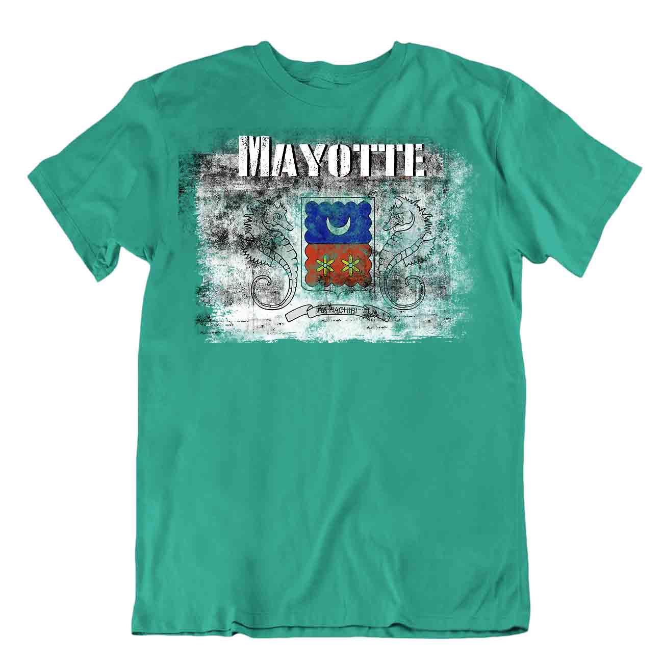 Mayotte flag Tshirt T-shirt Tee top city map seahorses Basic TEXTILE gift - Picture 5 of 8