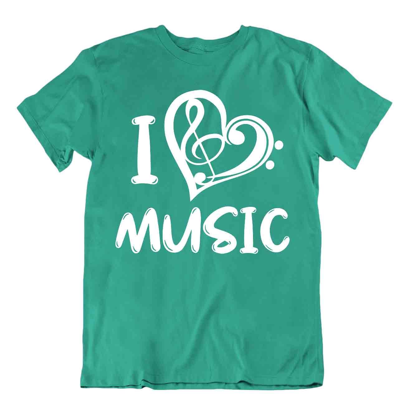 I Love Music Tshirt Best Girlfriend Gift T-Shirt Lovely Special Cool Design - Picture 4 of 8