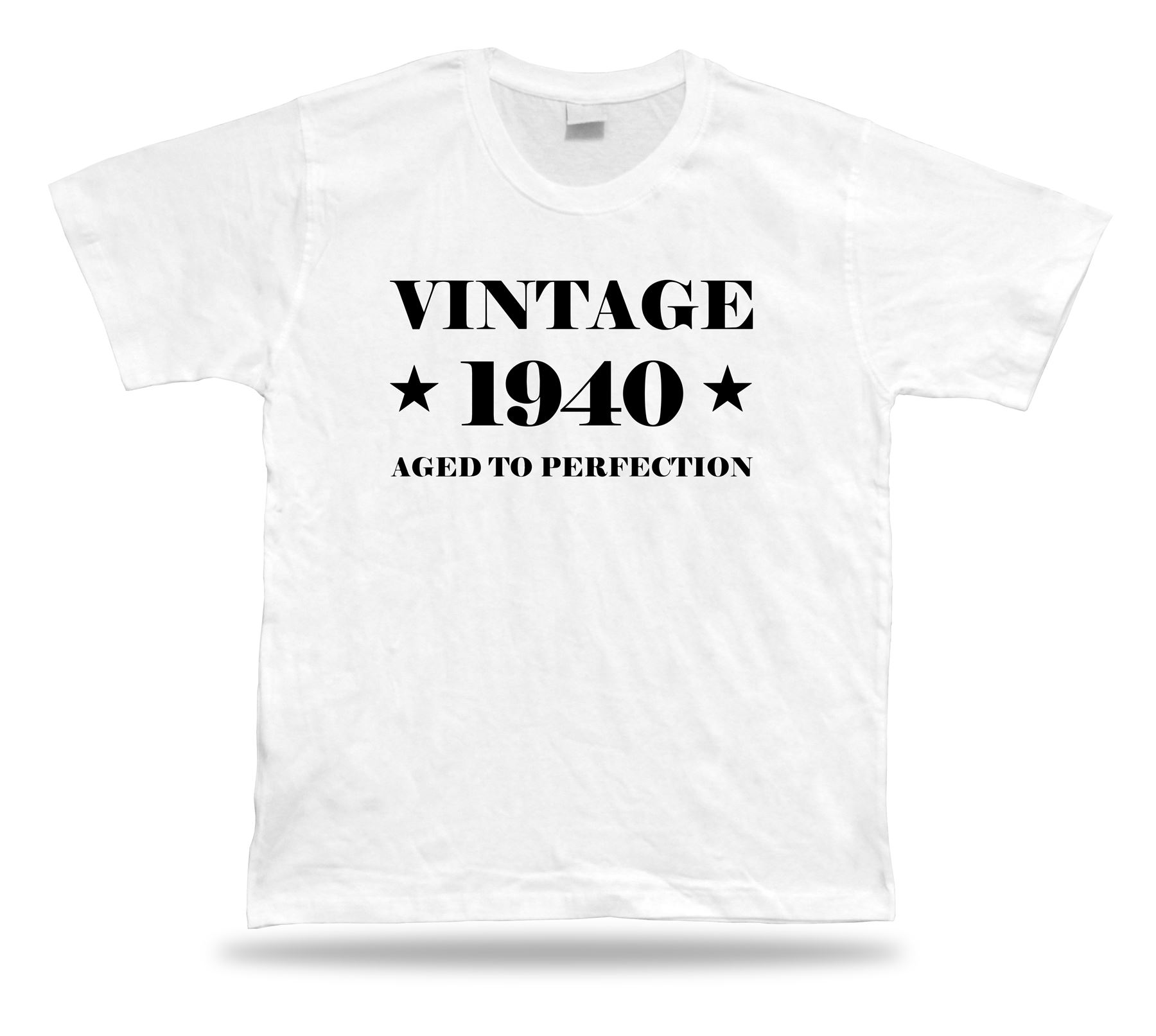 Printed T-shirt tee vintage 1940 aged happy birthday present gift idea original - Picture 8 of 8