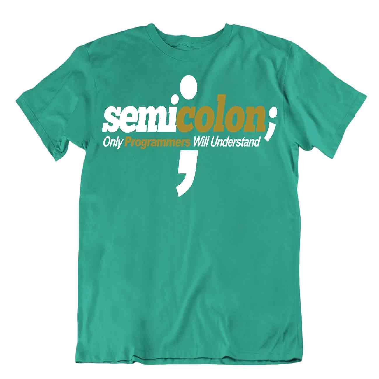 Semi Colon Tshirt Programmer Humor T-Shirt Computer Language Tee - Bild 4 von 8
