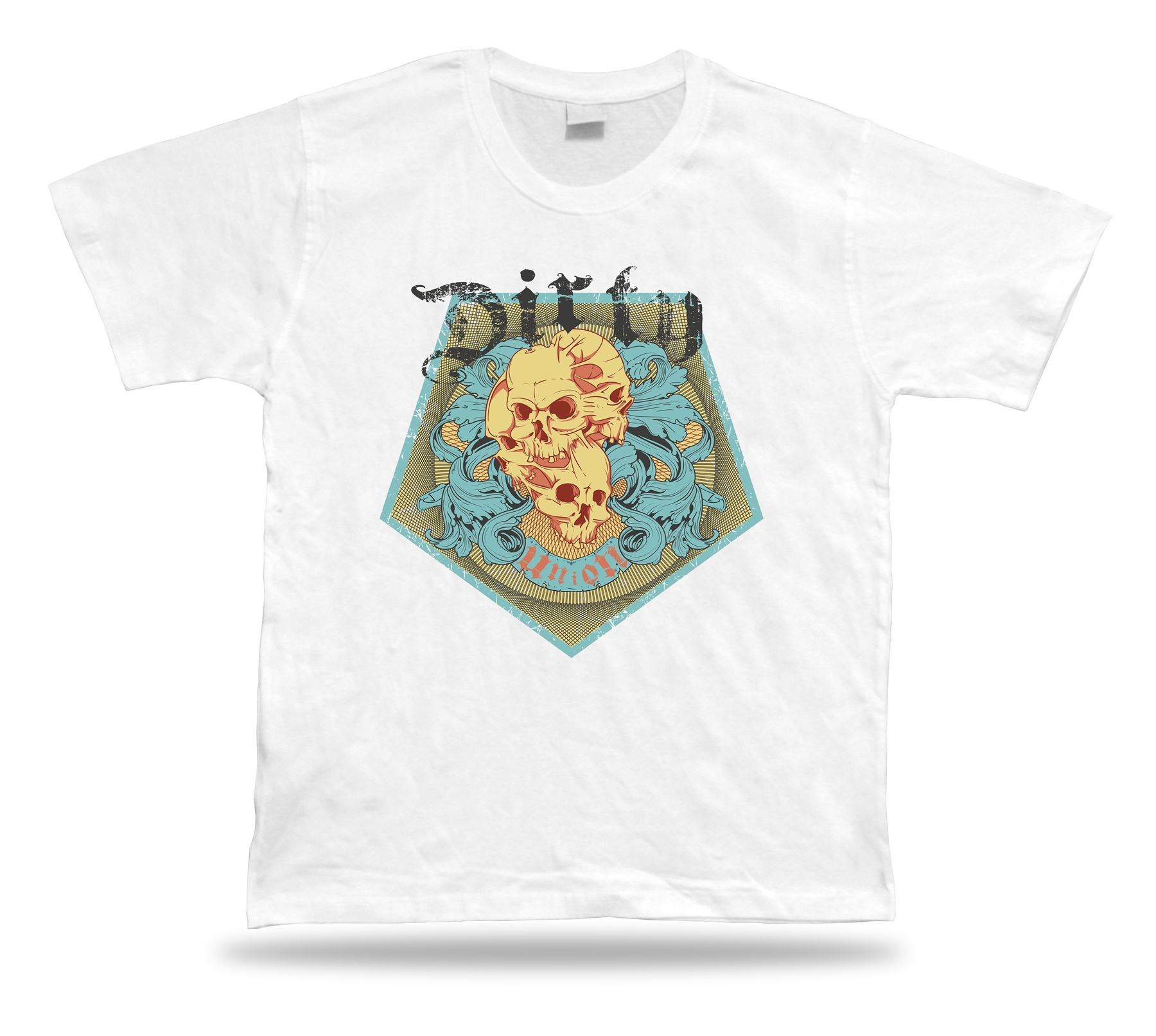 Camiseta Camiseta Cumpleaños Regalo Idea Unión Sucia Calaveras Emblam Mal Floral Goo - Imagen 8 de 8