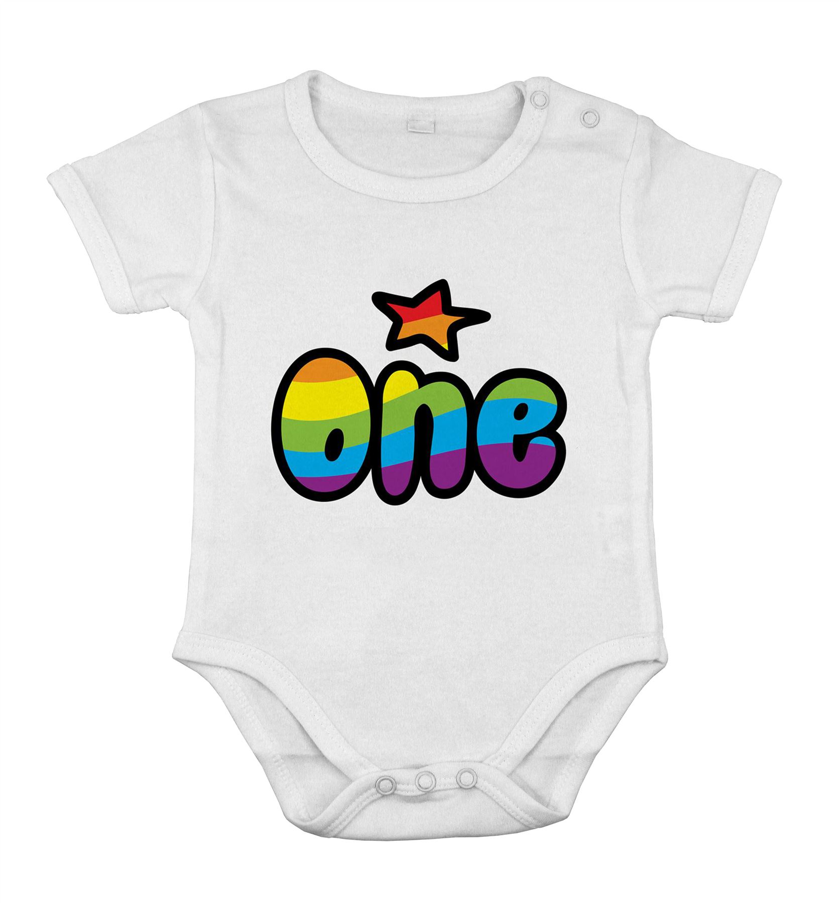 One Rainbow 1st First Birthday Kids Babyborn Bodysuit Shower princess onepiece - Picture 4 of 5