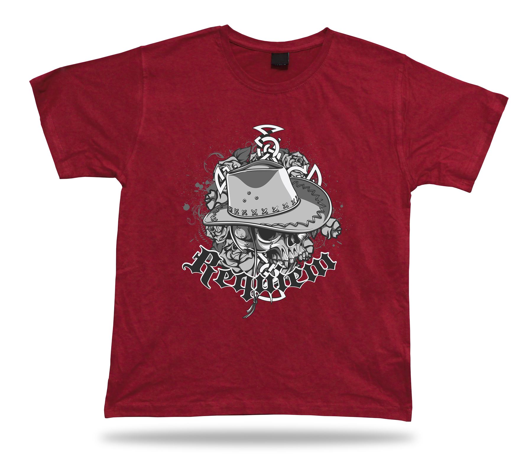Requirem Cowboy Wilder Westen Totenkopf Humor T-Shirt Tee besondere Kleidung Cartoon Geschenk - Bild 7 von 8