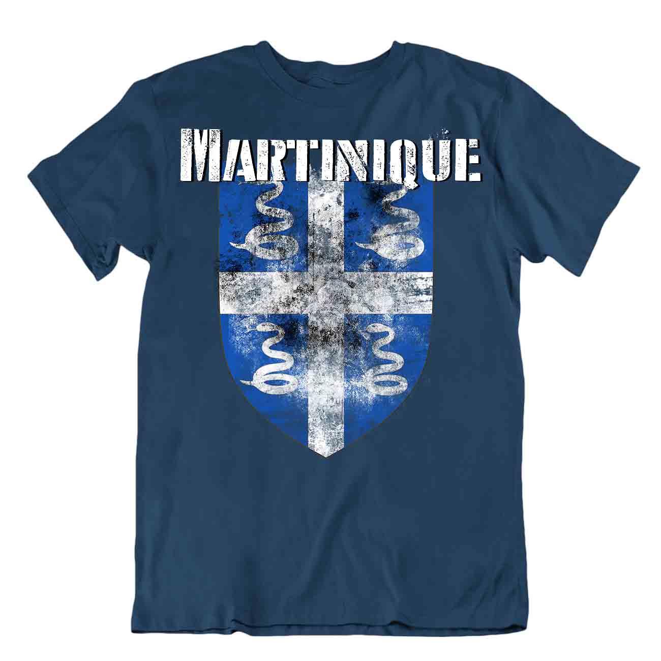 Camiseta Bandera Martinica Camiseta Top Ciudad Mapa Blanco Serpiente Gran Regalo Original - Imagen 6 de 8