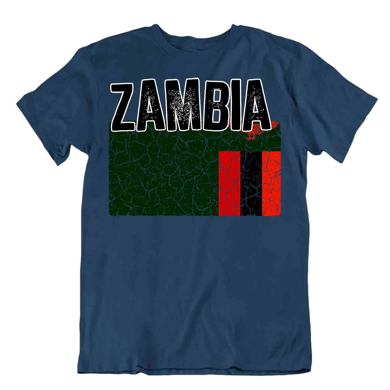 Flag T-Shirt Zambia Fashion Country Souvenir Gift Tee Pride logo - Picture 6 of 8