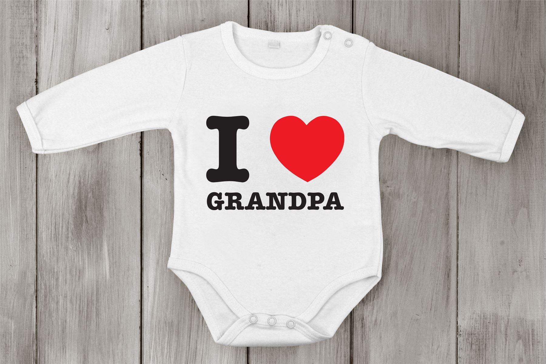 I love Grandpa best papá Divertido Lindo Bebé Crecimiento Recién Nacido Mono Algodón Cocina - Imagen 3 de 5