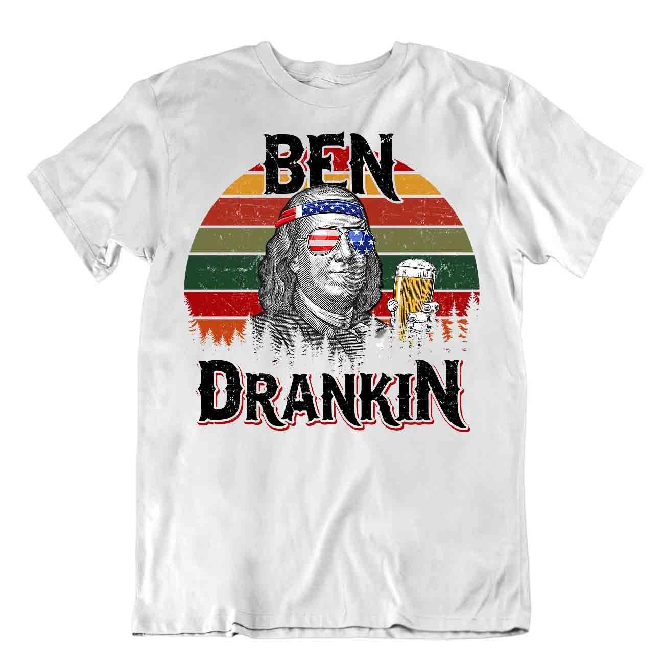 Ben Drankin 4th Of July T-Shirt Herren Lustig Tee Unikat Vintage Shirt - Bild 8 von 8