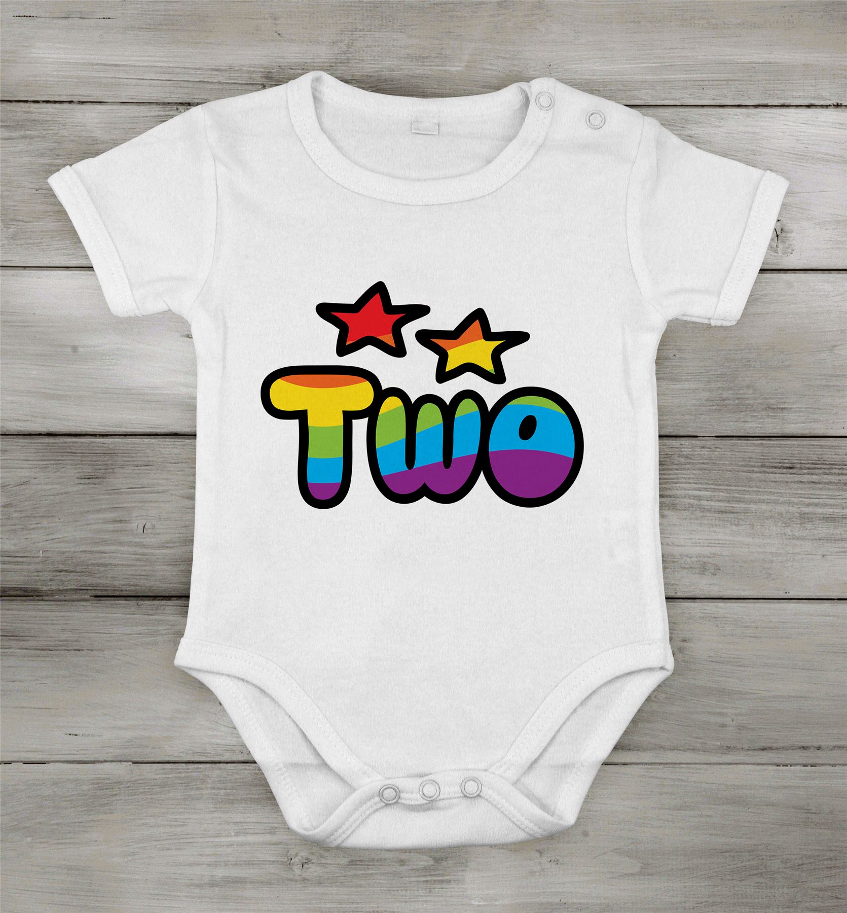 Dos Arco Iris 2º Cumpleaños Niños Babyborn Princesa Babygrow Shower Unisex Regalo - Imagen 5 de 5