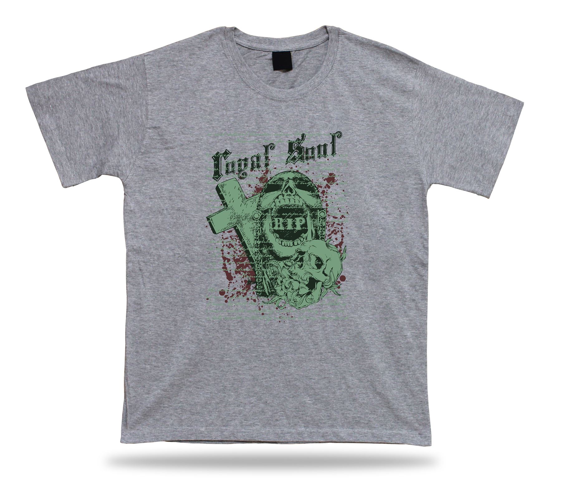 Tshirt Tee Shirt Birthday Gift Idea Royal Soul Script Gothic Graveyard Emblam - Picture 5 of 8