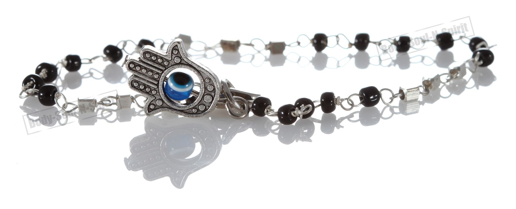 Israel Jewish Judaica Jewelry /"LUCKY EYE/" Star of David Black Beaded Bracelets