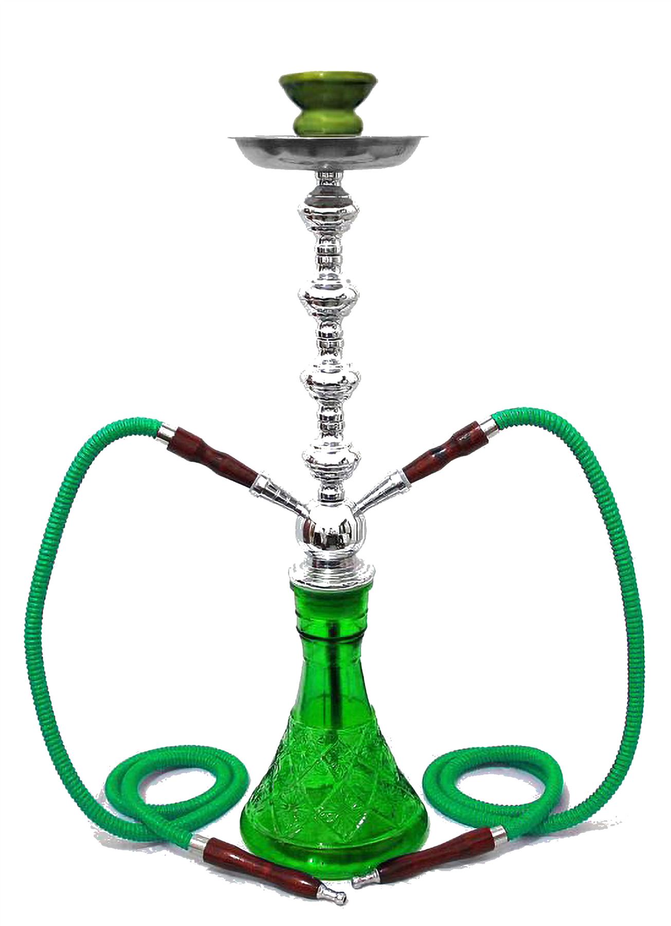 2 Hose Green Pyramid Shisha Green Luxury pipe Hookah set best buy