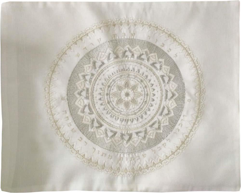 Cubierta de Challah/Pan Mandala Bordado 100% Bambú Tela Orgánica Shabat Mesa - Imagen 4 de 4